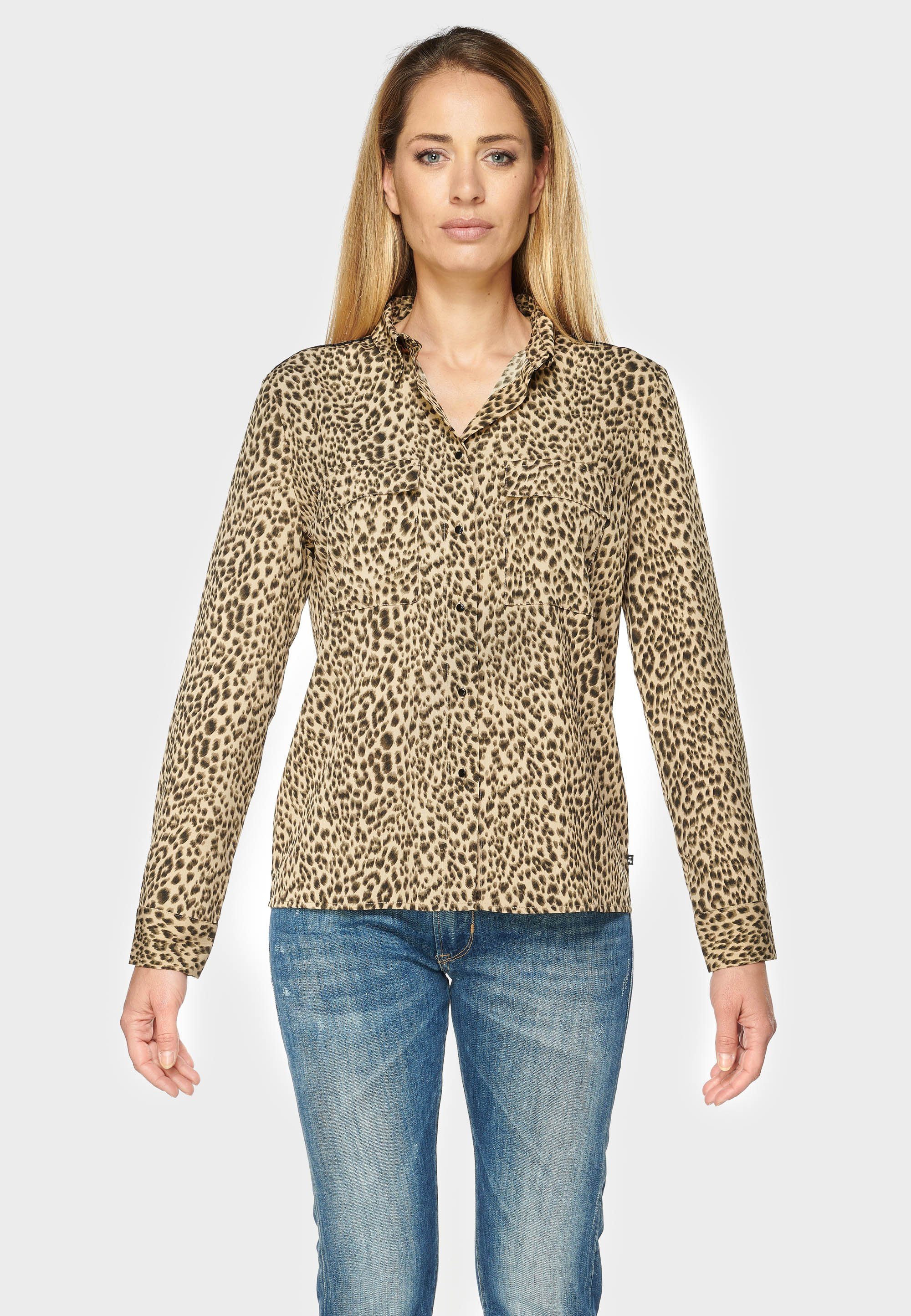 Klassische Le Des mit Bluse Cerises PANTER Temps Leopardenmuster angesagtem