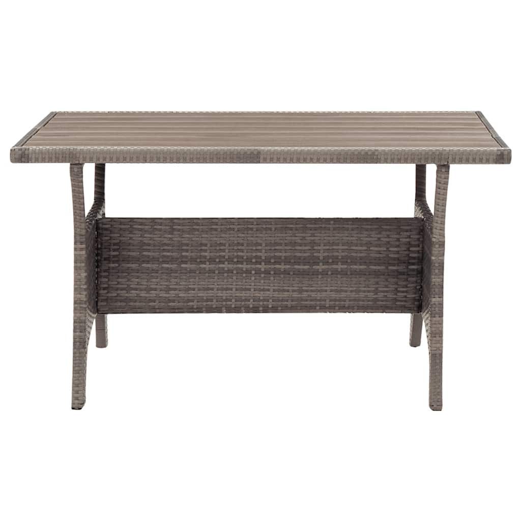furnicato Gartentisch Grau 120x70x66 cm Poly Rattan (1-St), Witterungsbeständiger Esstisch mit robustem Stahlgestell für Terrasse