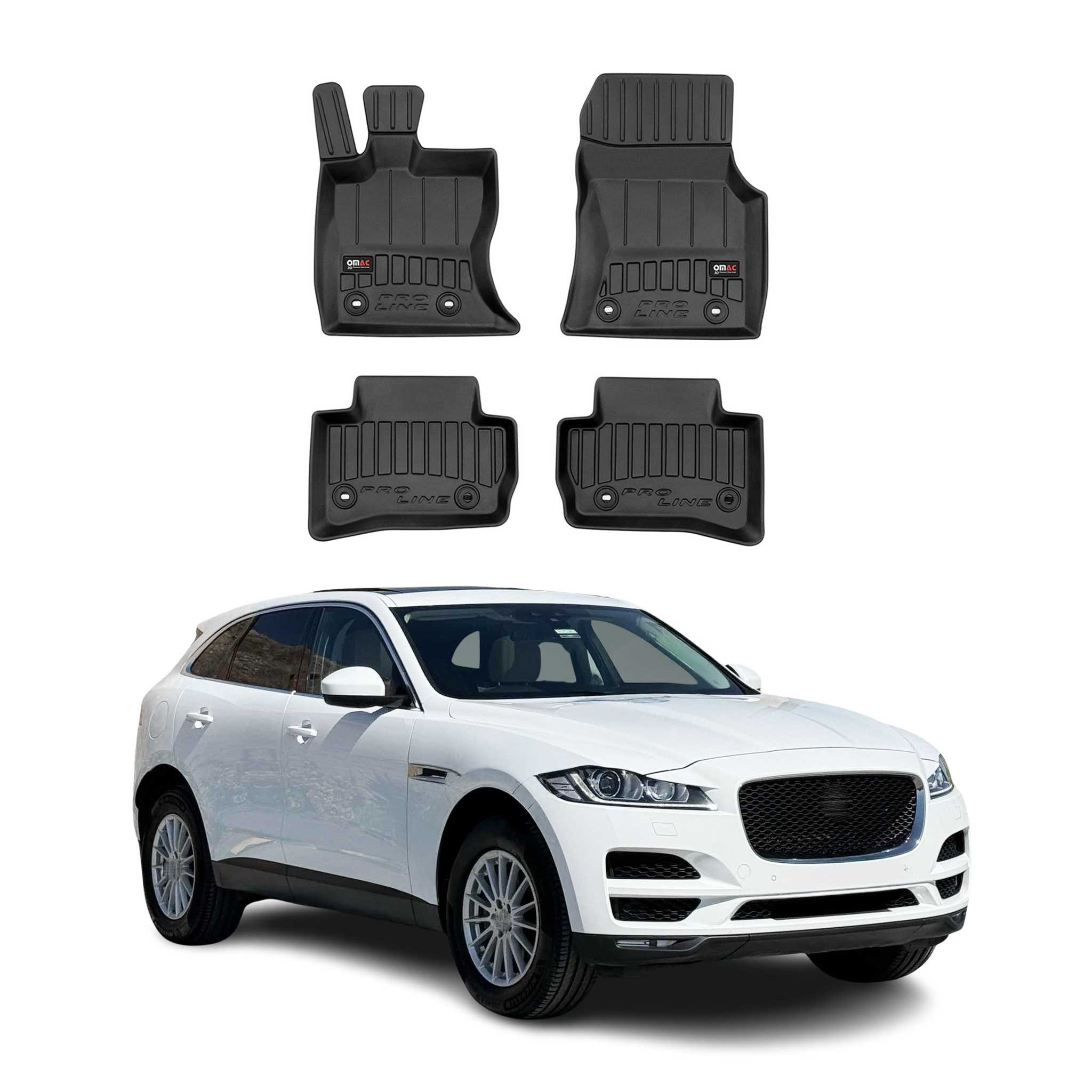 OMAC Auto-Fußmatten 2015-2025 Jaguar F-Pace Fußmatten TPE Schwarz 4 tlg (4 St), für Jaguar F-Pace 2015-2025 Jaguar F-Pace 2015-2025, Antirutsch,Wasserfest,Einfache Installation