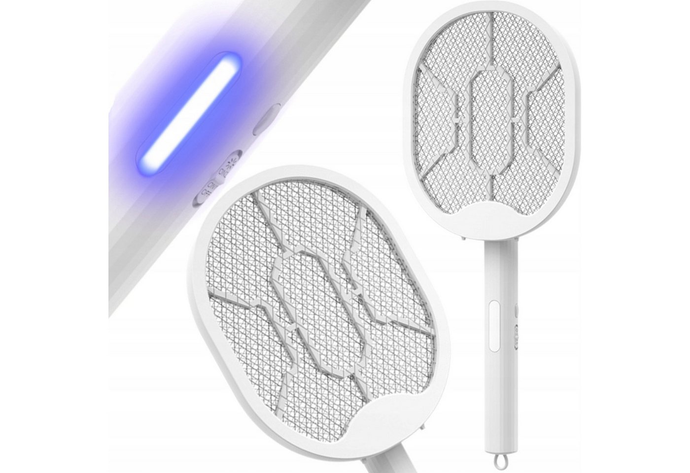 Verkgroup Fliegenklatsche Elektrische Fliegenklatsche UV USB-C faltbar 3000V, UV-Licht, 3000V Hochspannungsnetz, faltbar, USB-C Akku, 2 Funktionen