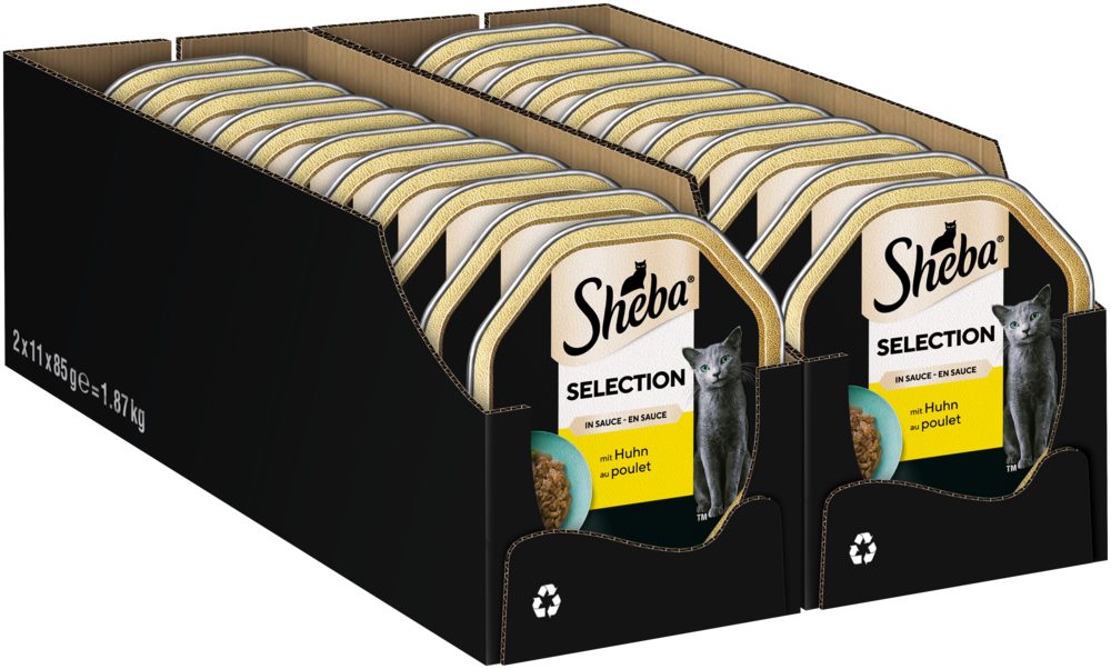Sheba SHEBA® Schale Selection in Sauce Häppchen mit Huhn 2 x 11 x 85g, für: Katze