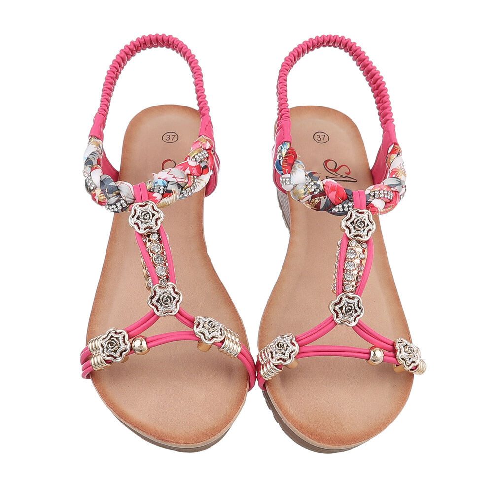 Ital-Design Damen Freizeit Keilsandalette (86016730) Keilabsatz/Wedge Keilsandaletten in Pink
