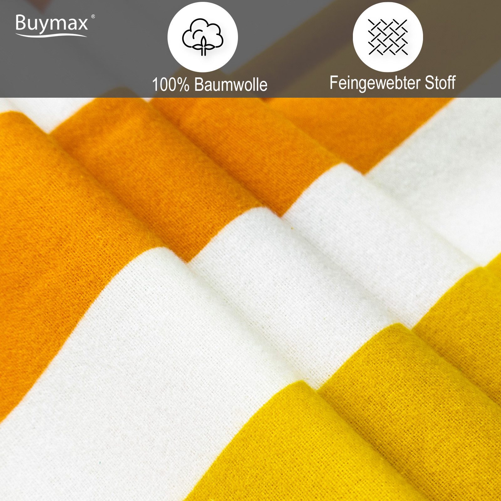 Buymax Bettwäsche Regenbogen, Rainbow 100% Baumwolle, Biber, 2 teilig, 135x200 cm Flanell 100% Baumwolle Winterbettwäsche mit Reißverschluss