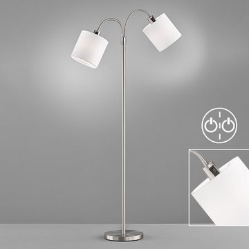 etc-shop Stehlampe, Leuchtmittel nicht inklusive, Stehleuchte Leselampe Standlampe Wohnzimmerleuchte Metall Nickel 2