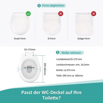 EMKE WC-Sitz Toilettendeckel mit Absenkautomatik, Klodeckel Weiß Klobrille Abnehmbar Toilettensitz bis 150KG