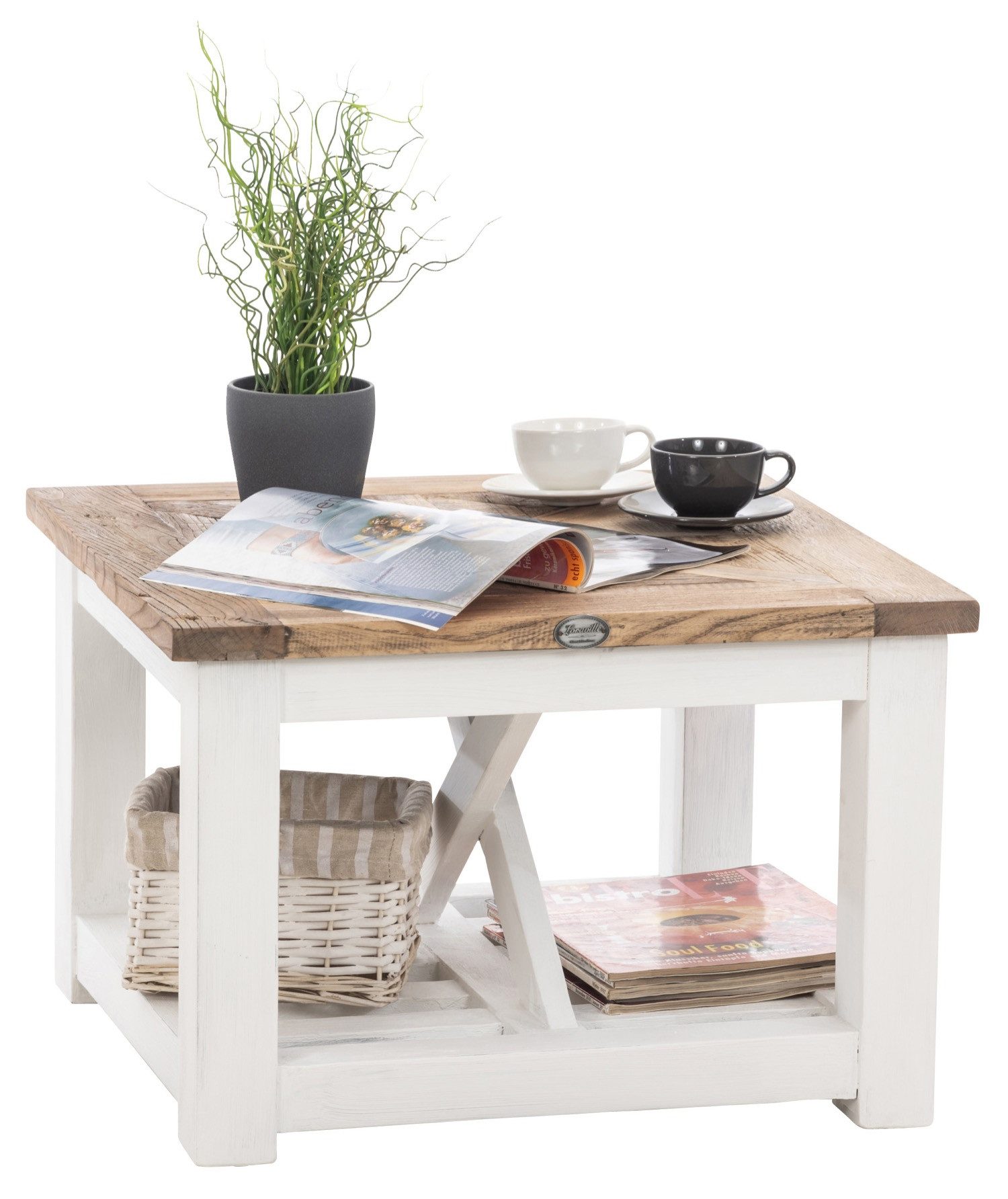 TPFLiving Couchtisch Bastia (Pflegeleicht und langlebig, Moderner Tisch mit praktischer Nutzung in stilvoller Optik), Maße (TxBxH): 60 x 60 x 40cm - Farbe: natu – Bild 5 von 5