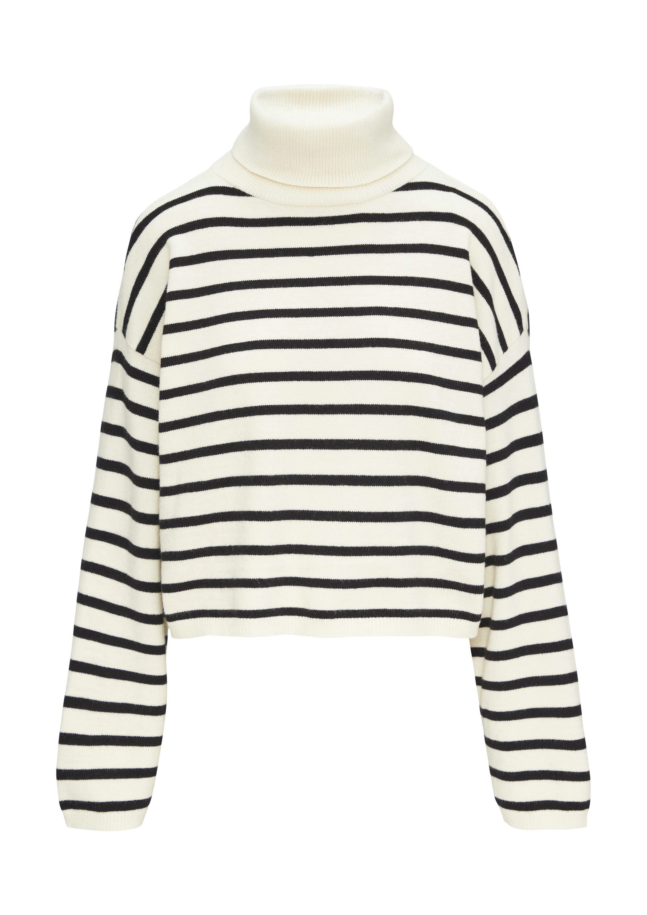 QS Longpullover Strickpullover Verkürzter Pullover aus Viskosemix günstig online kaufen