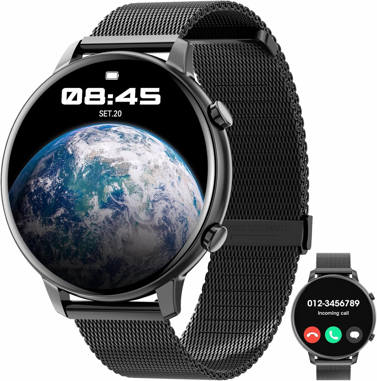 Hwagol Smartwatch (3,5 cm, android ios), Smartwatch mit 1.38" HD Display, Bluetooth Anrufen