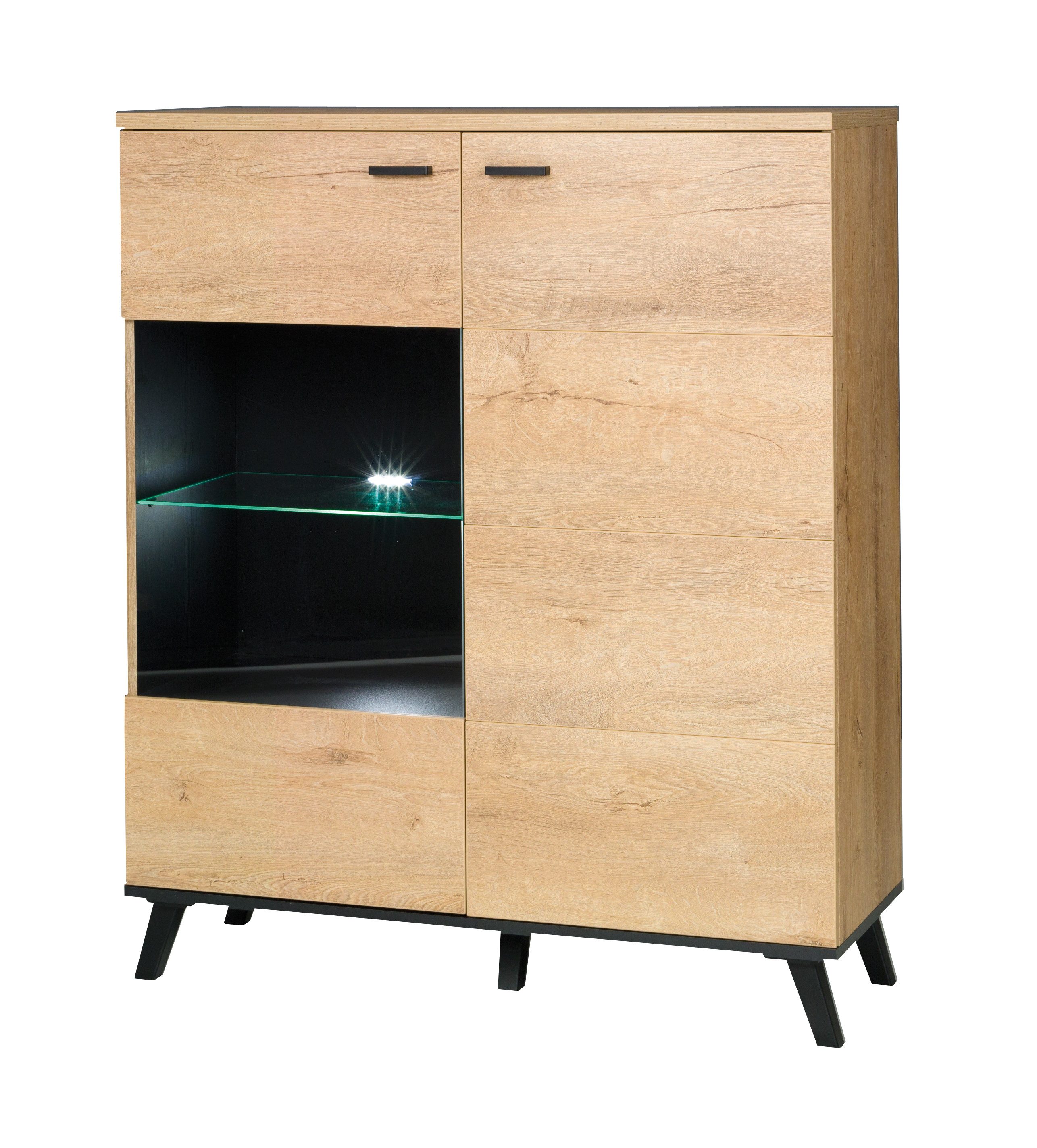 Vitrine Moderner eleganter Hochbein-Standort mit LED-Beleuchtung Jenny 4