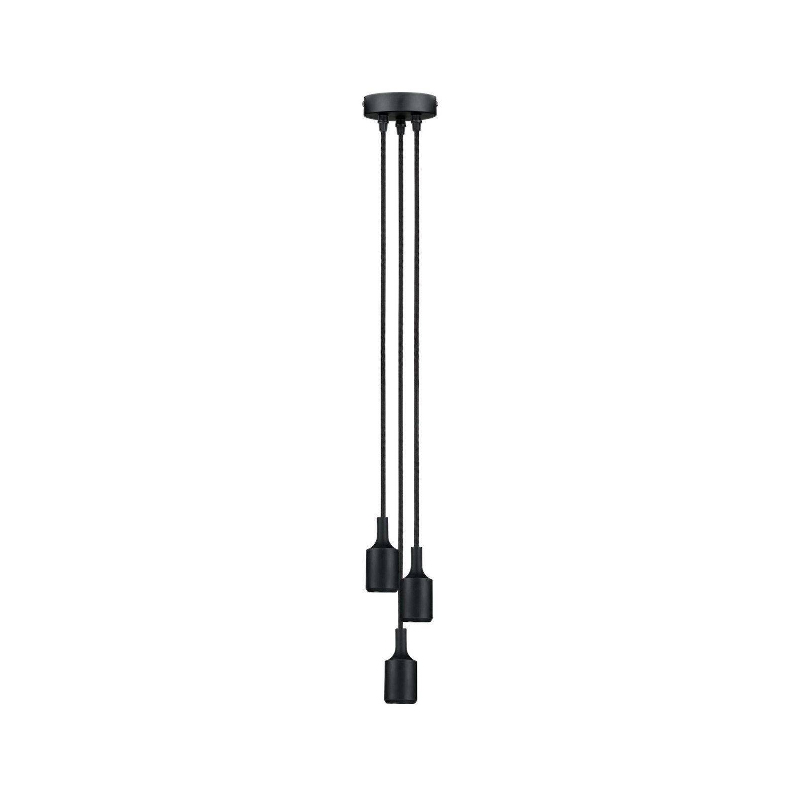 Paulmann Pendelleuchte Neordic Ketil max. 3x60W Schwarz 230V Sililkon/Kunst günstig online kaufen