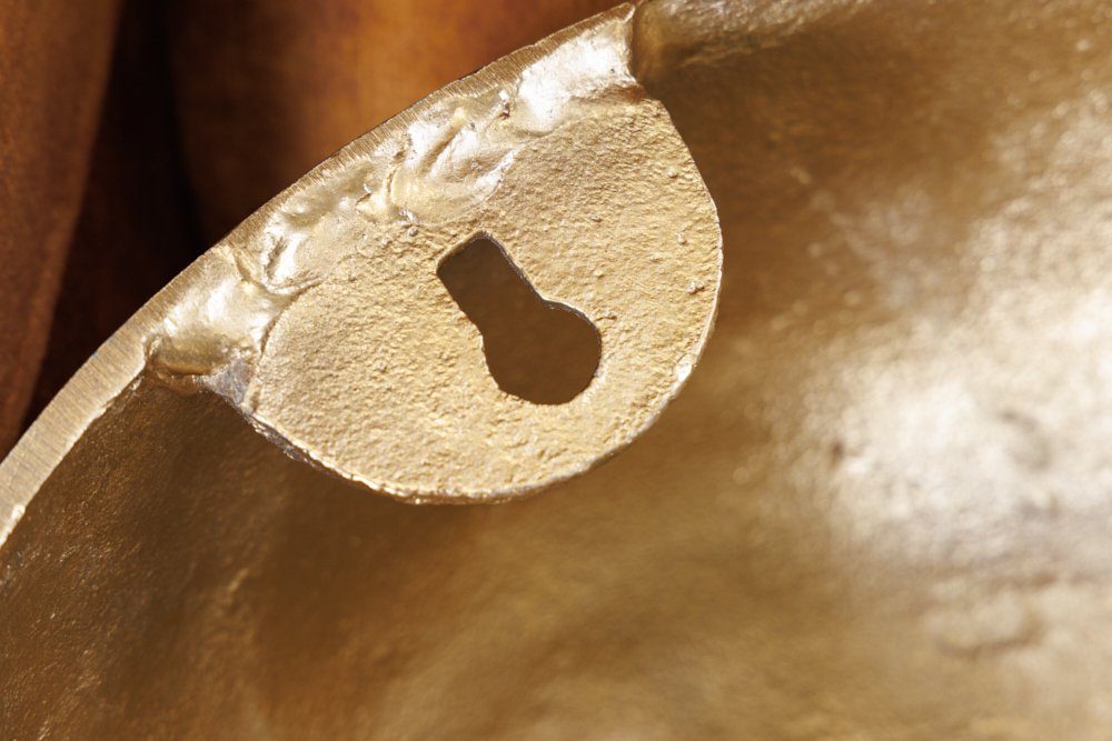 riess-ambiente Wanddekoobjekt Totenkopf · · Schlafzimmer Metall · 40cm gold SKULL 1 St), Deko-Schädel Wohnzimmer (Einzelartikel, · XXL