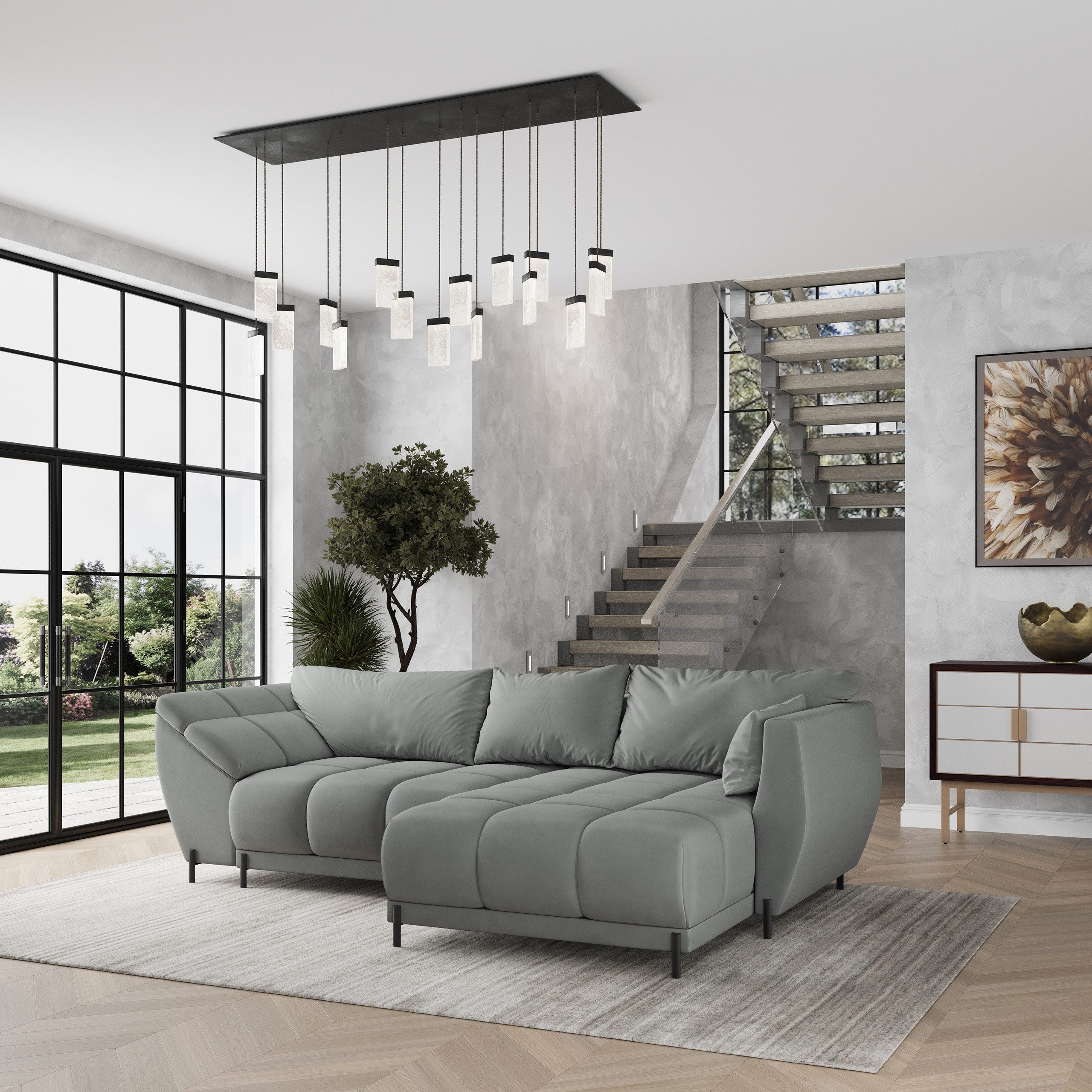 Masseno Ecksofa VESTANO mit Schlaffunktion L-Form, Sofa mit Bettkasten