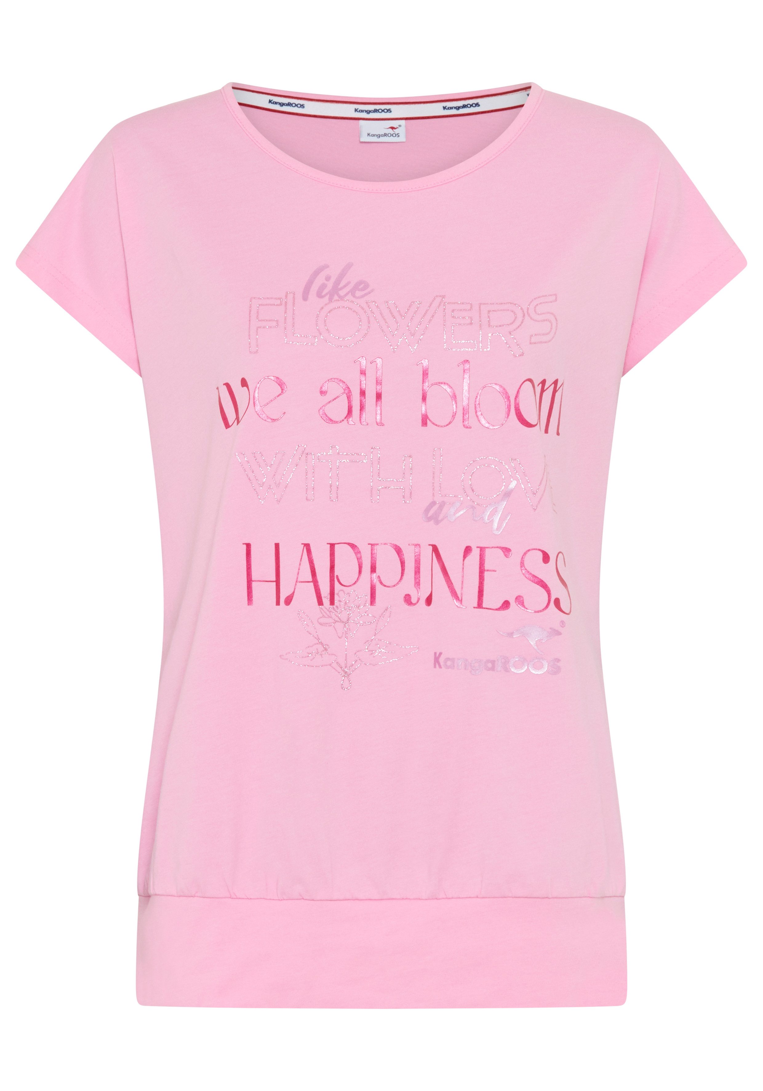 KangaROOS T-Shirt Figurumspielende Passform, breiter Bund am Saum, große Größen
