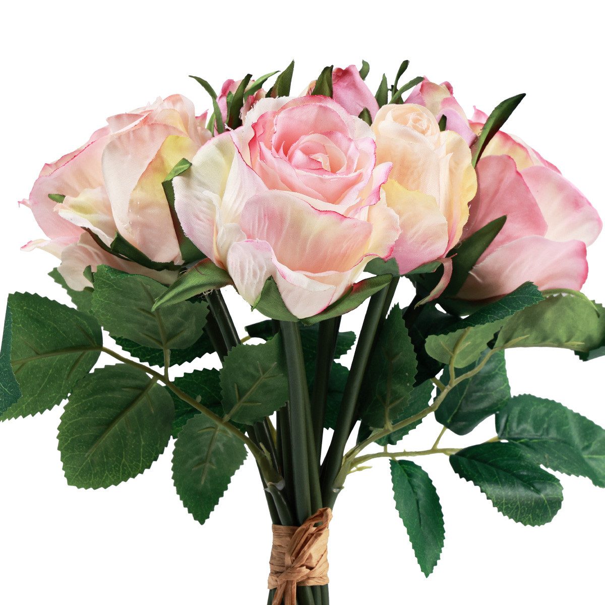 Kunstblume Kunstrosen Rosa Creme 29cm 12 günstig online kaufen