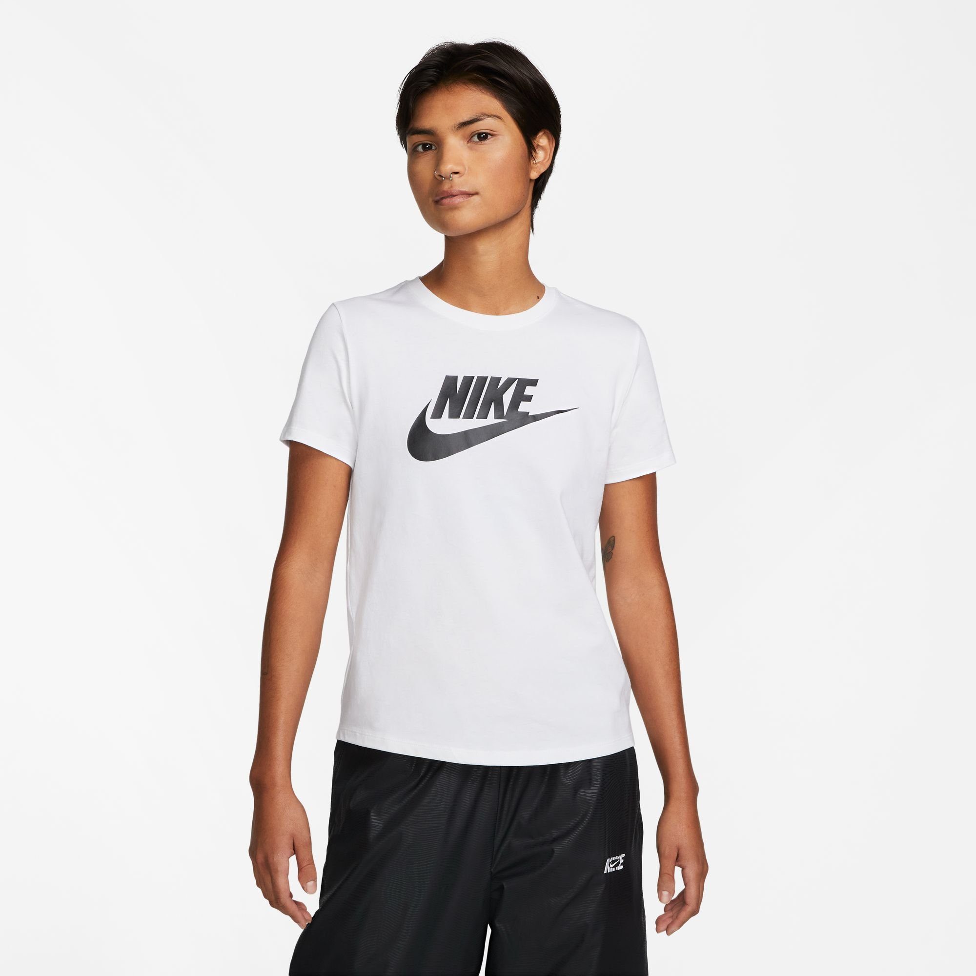 WOMEN'S Nike ESSENTIALS T-Shirt T-SHIRT Sportswear WHITE LOGO