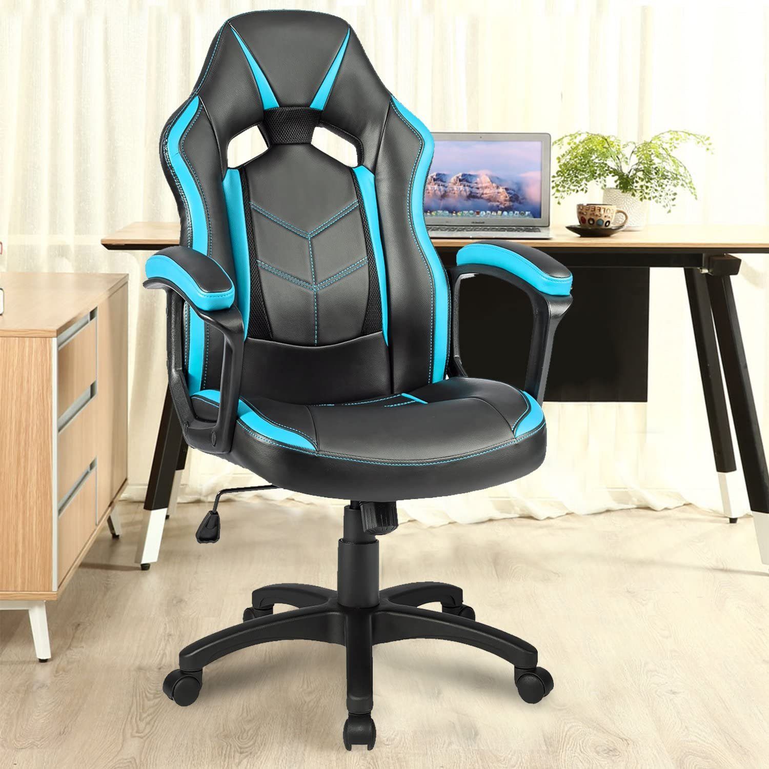Merax Gaming Chair Future I Ergonomischer Racing Stuhl, Bürostuhl Atmungsaktiv Chefsessel Schreibtischstuhl