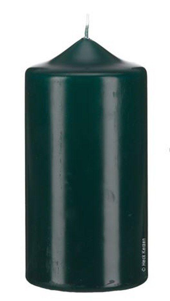 Kopschitz Kerzen Stumpenkerze Spitzkopf Stumpen Kerzen Dunkelgrün 12 x Ø 7 cm