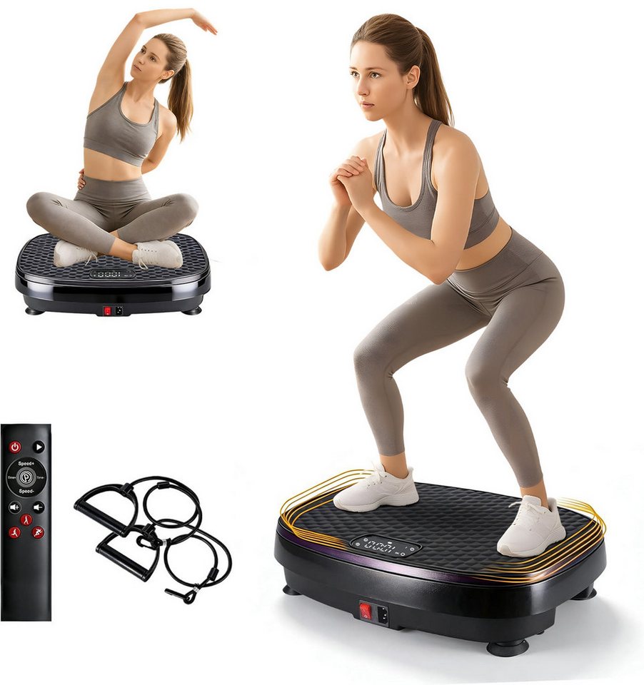 Nettlife Vibrationsplatte 199 Stufen 9 Programmen Ganzkörpertraining bis 150 kg, 200 W, Vibration Plate Bluetooth Fitnessgeräte Zuhause Max. Belastung 150 KG