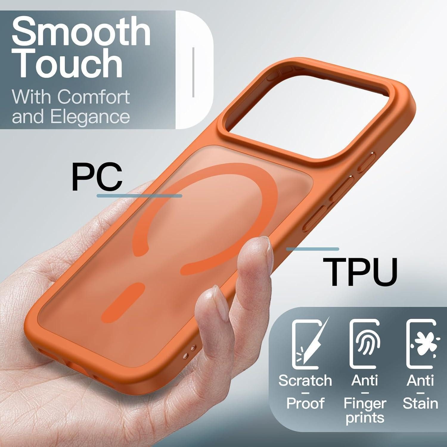 LuxusKollektion Smartphone-Hülle Handyhülle iPhone 17 Pro Max MagSafe Stoßfest Dünn Orange – Bild 5 von 5