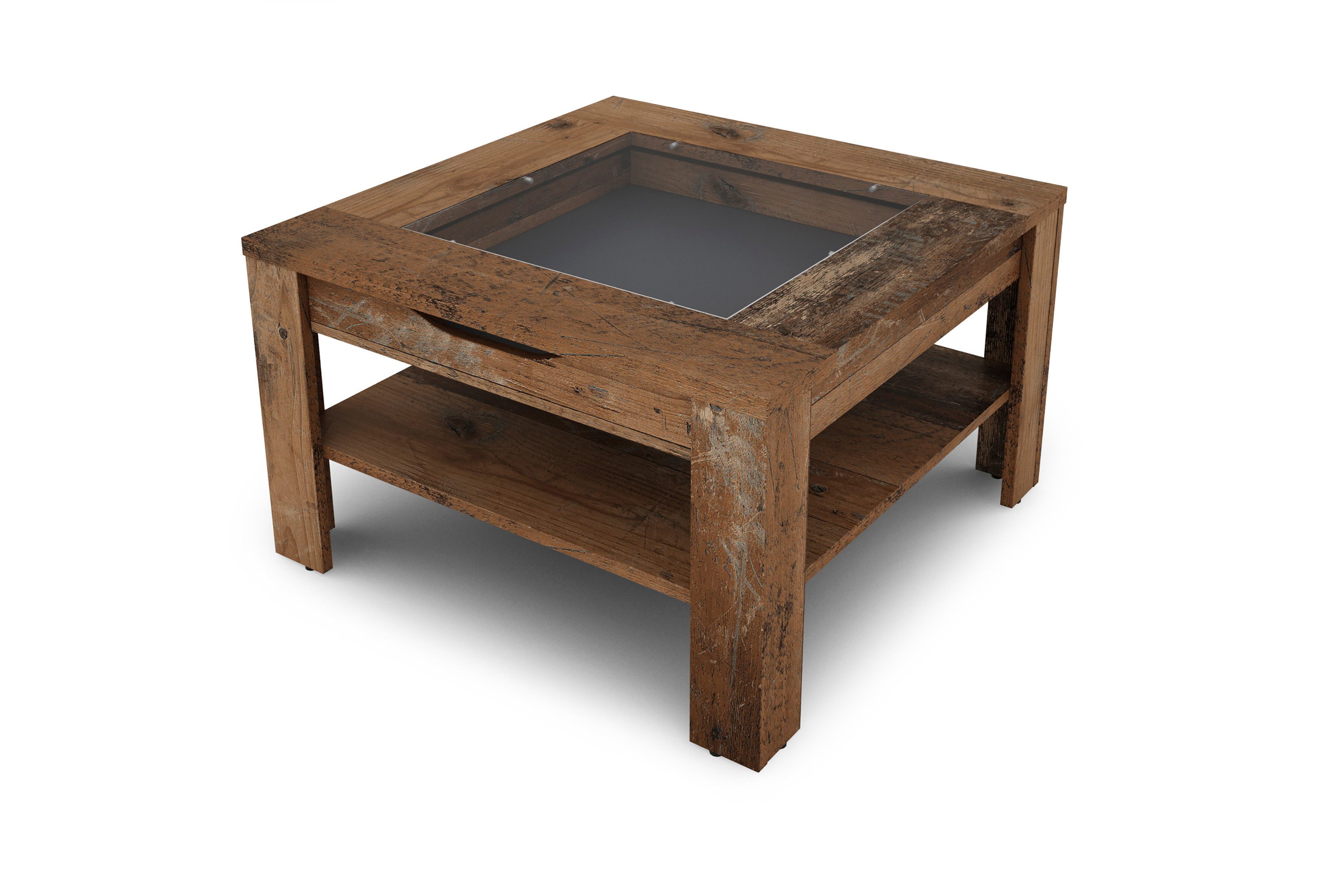 byLIVING Couchtisch RALPH, Breite 110 oder 67 cm, mit Glaseinsatz und Schub günstig online kaufen