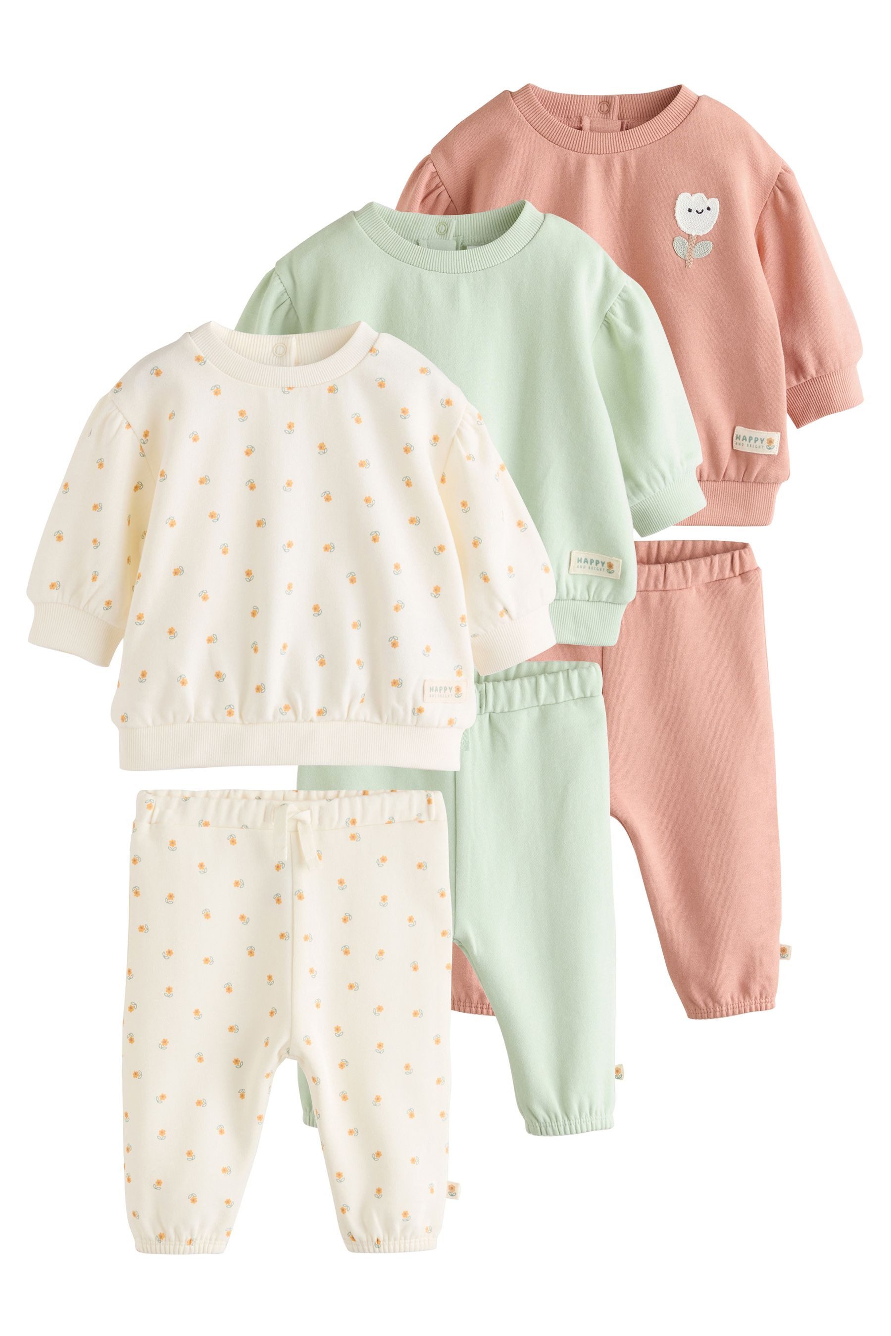 Next Sweatanzug 6er-Set Baby Sweatshirt und Jogginghosen (6-tlg)