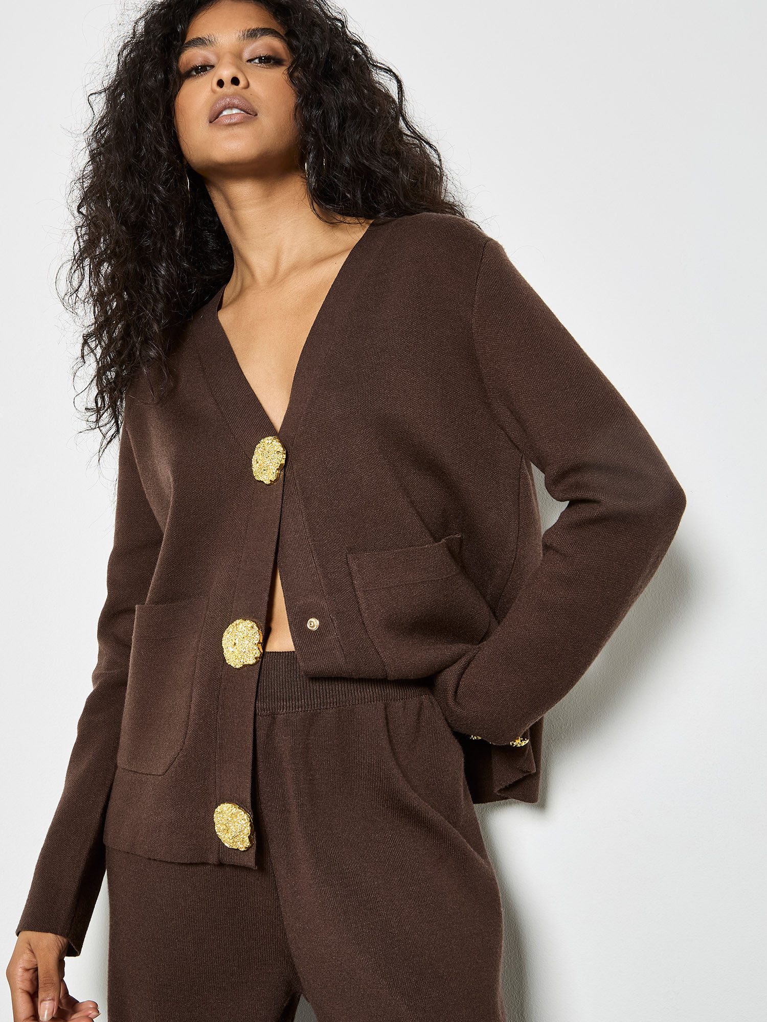 Apricot Cardigan Cardigan mit übergroßen, gehämmerten Knöpfen – Bild 5 von 5
