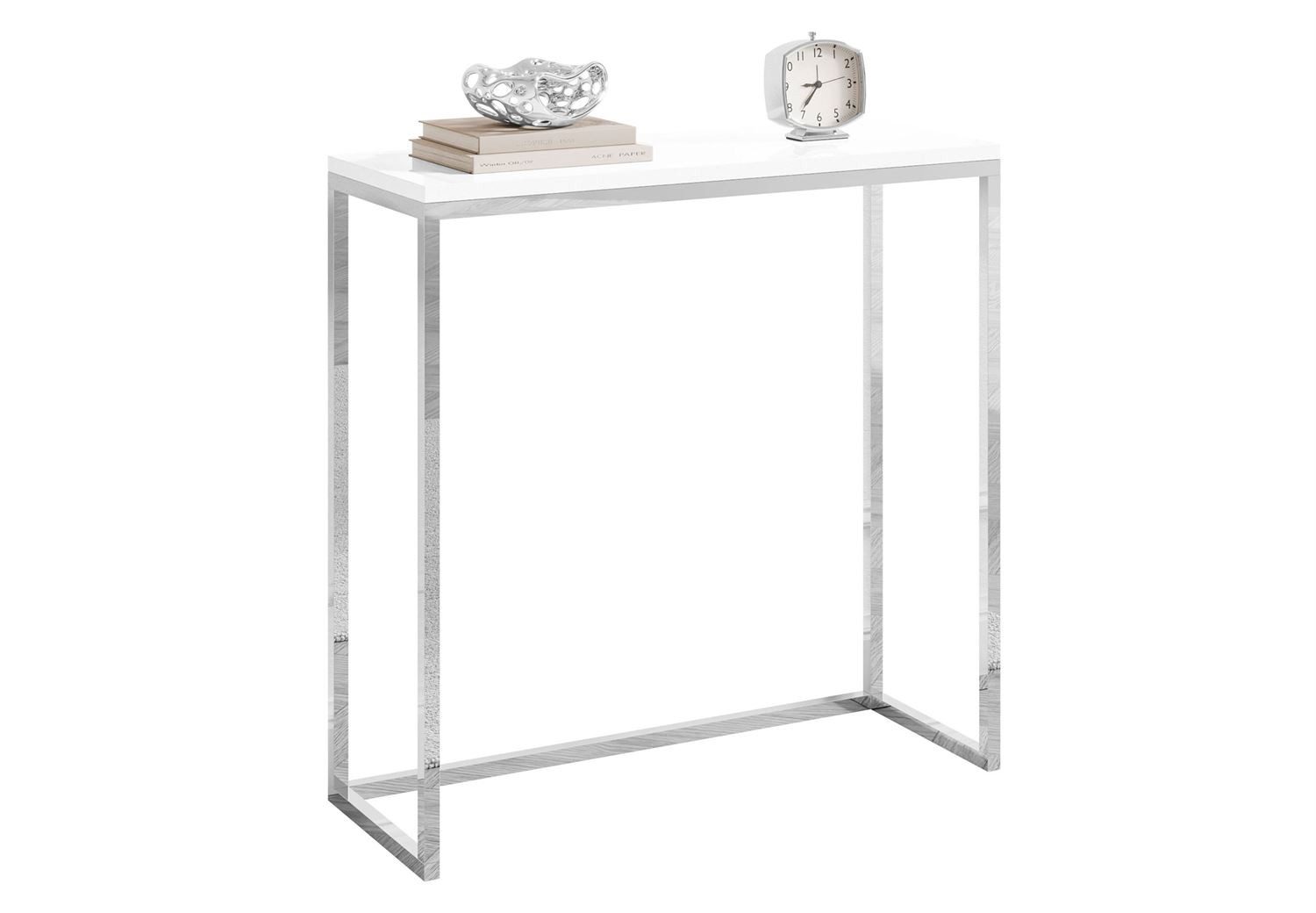 Lookway Konsolentisch MODERN II HOCHGLANZ CHROM 80/100 cm (1x Konsole), Breite 80/100 cm, Höhe: 80 cm, Tiefe: 30 cm