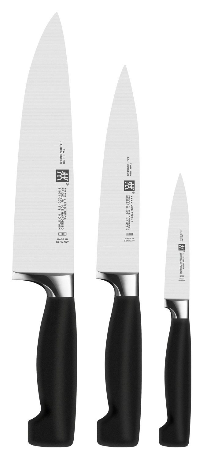 Zwilling Messer-Set Messerset 3-tlg. VIER STERNE, Schwarz, Metall