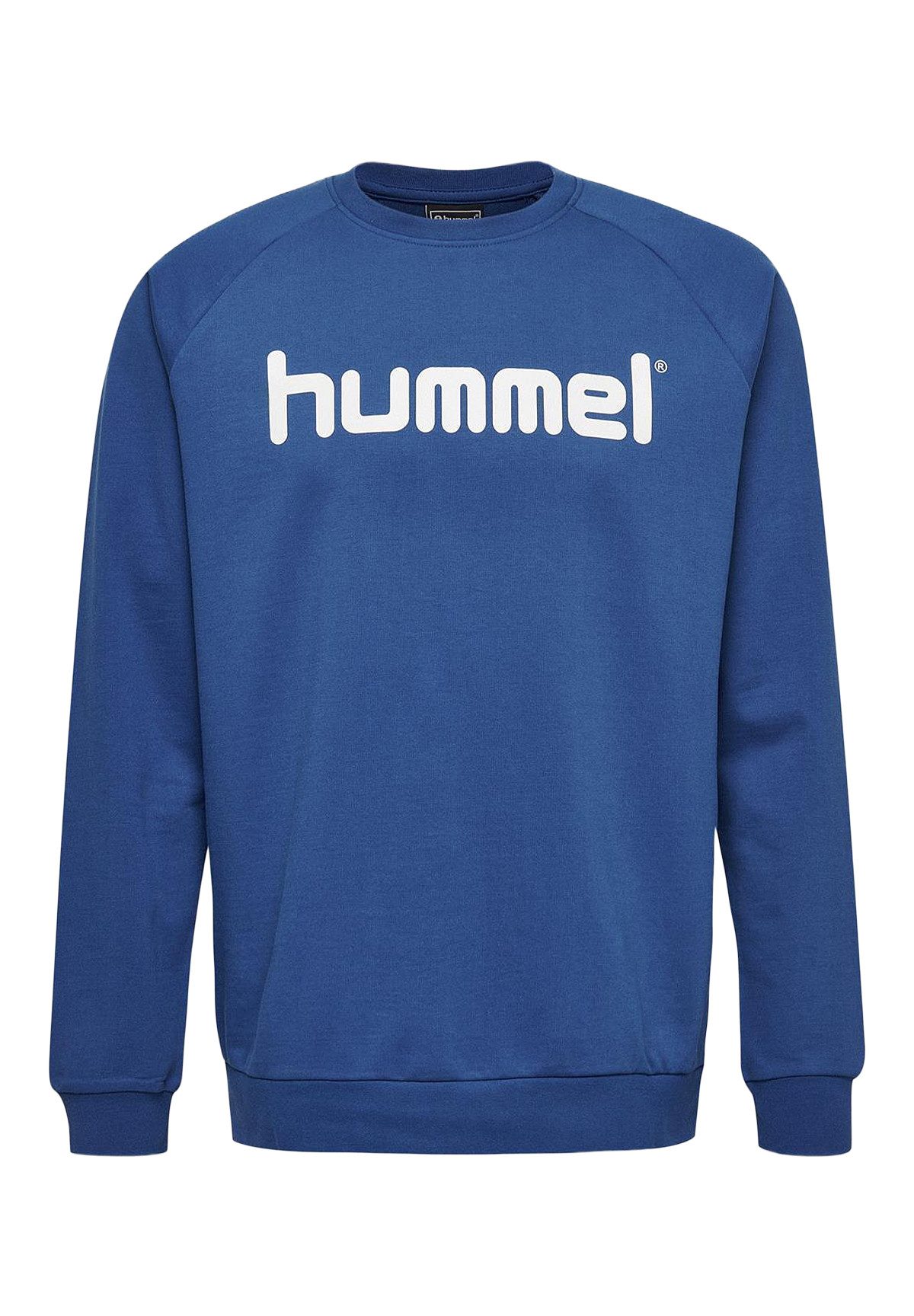 hummel Hoodie Logoprint Sport Sweatshirt Pullover mit Raglanärmel 7250 in Blau-2