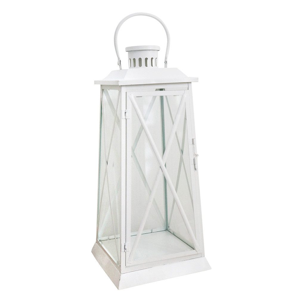 Grafelstein Kerzenlaterne Laterne HARBOUR weiß aus Metall H50cm Metalllater günstig online kaufen