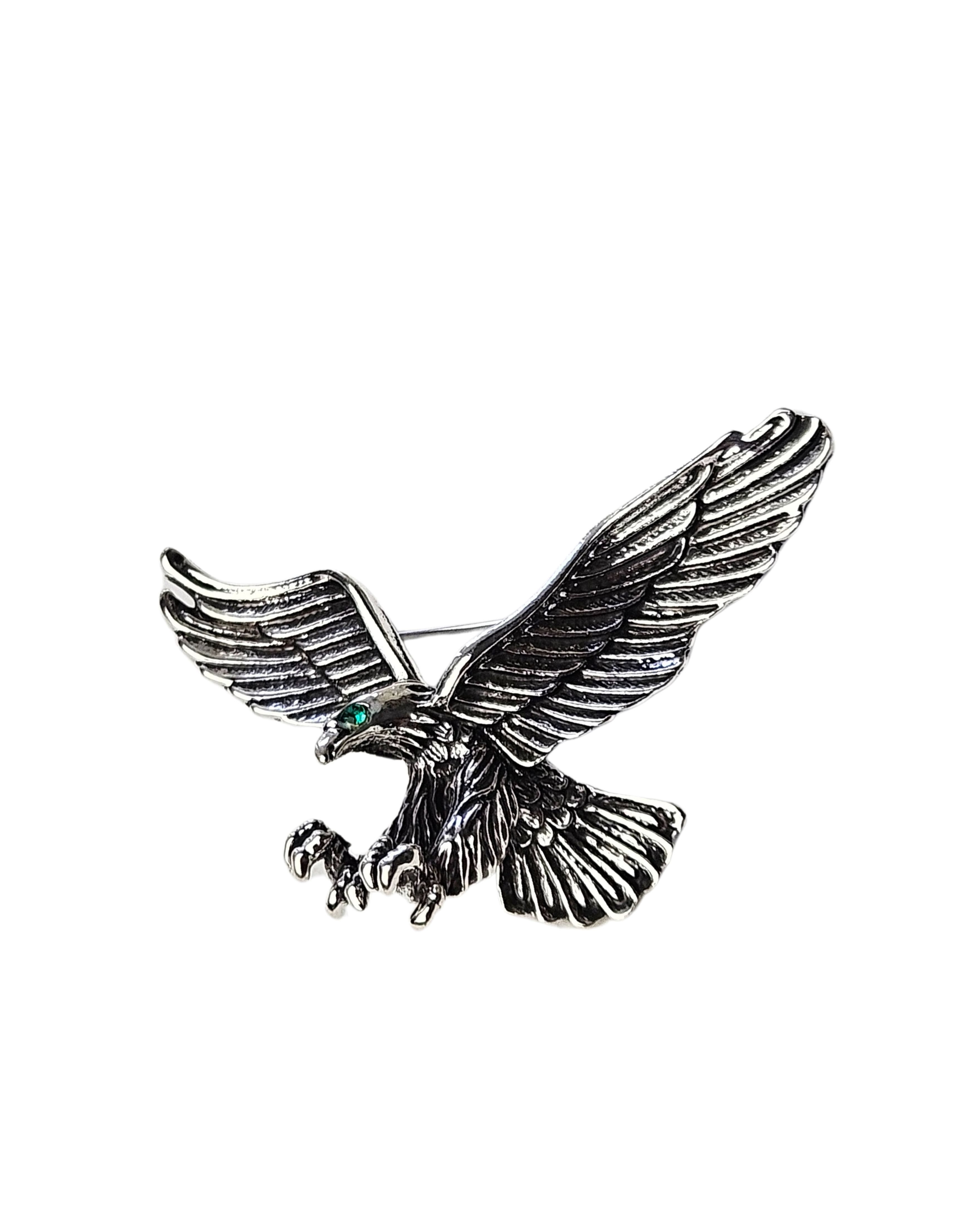 MayTree Brosche "Vogel", Metallbrosche mit einem grünen Strass (Stück, 1-tl günstig online kaufen