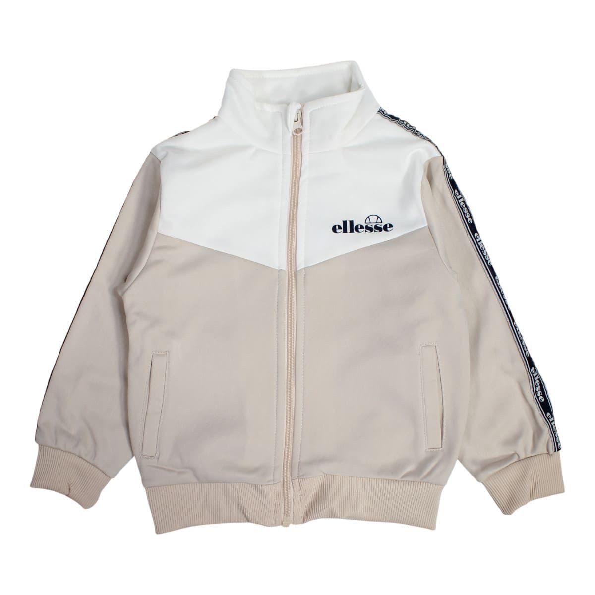 Ellesse Trainingsanzug Ellesse Kinder Sportanzug Beige Jungen + Mädchen Jogginganzug (Set, Kinderjacke + Hose), Kinder Sportjacke + Sporthose