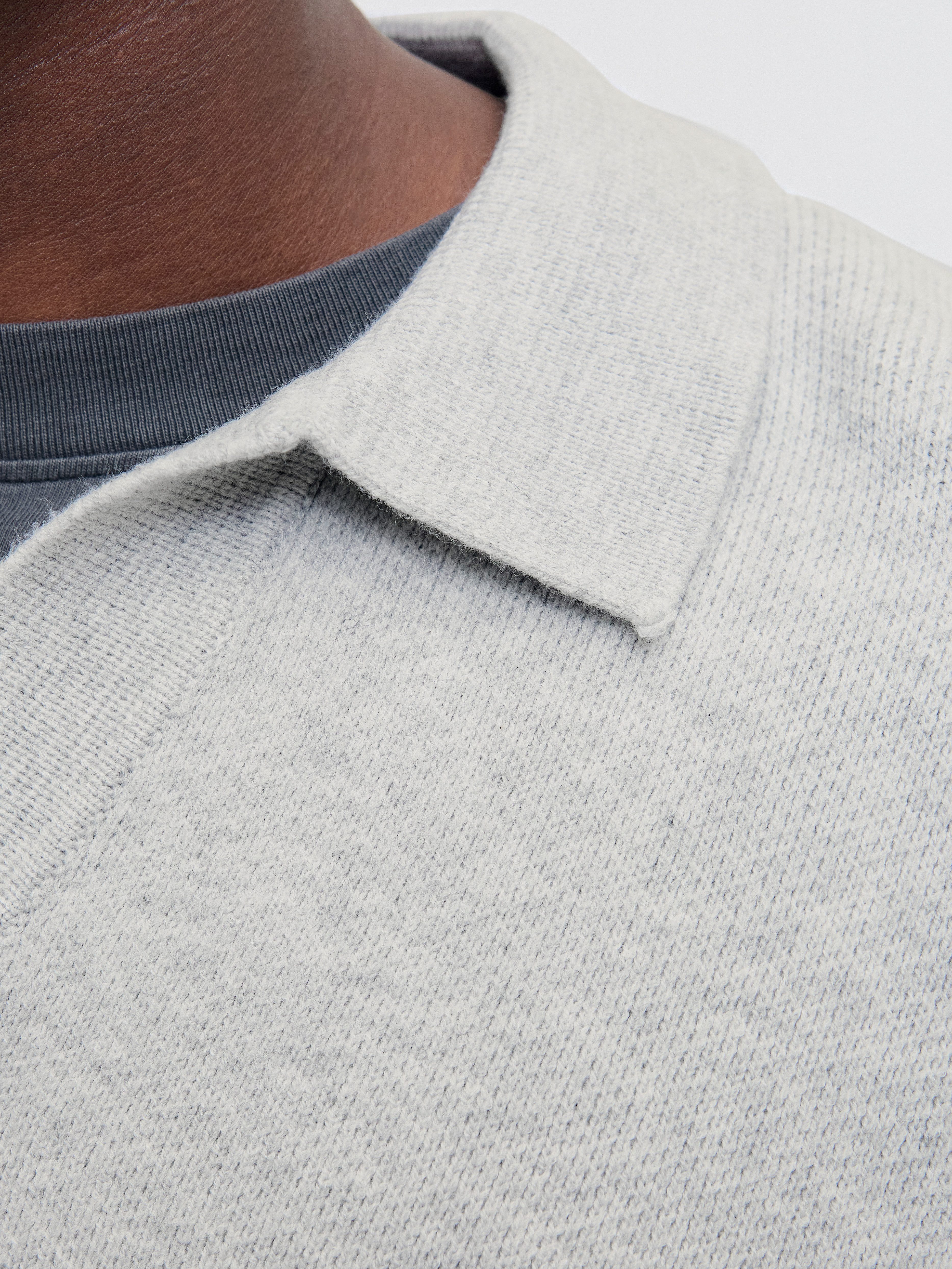 Jack & Jones Strickpullover JCOCOVER KNIT SPLIT NECK POLO