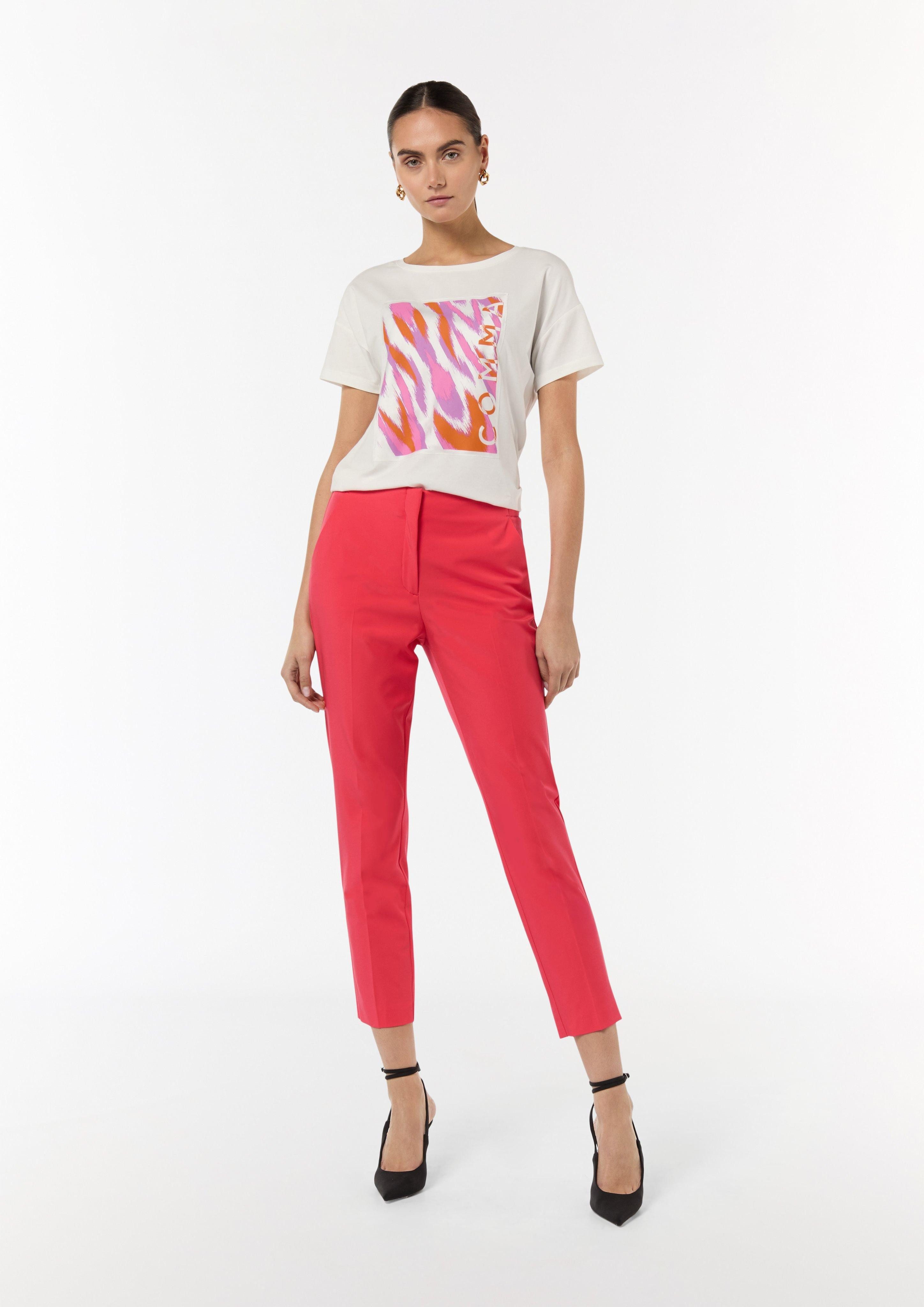 7/8-Hose Slim: Anzughose aus weichem Viskosemix