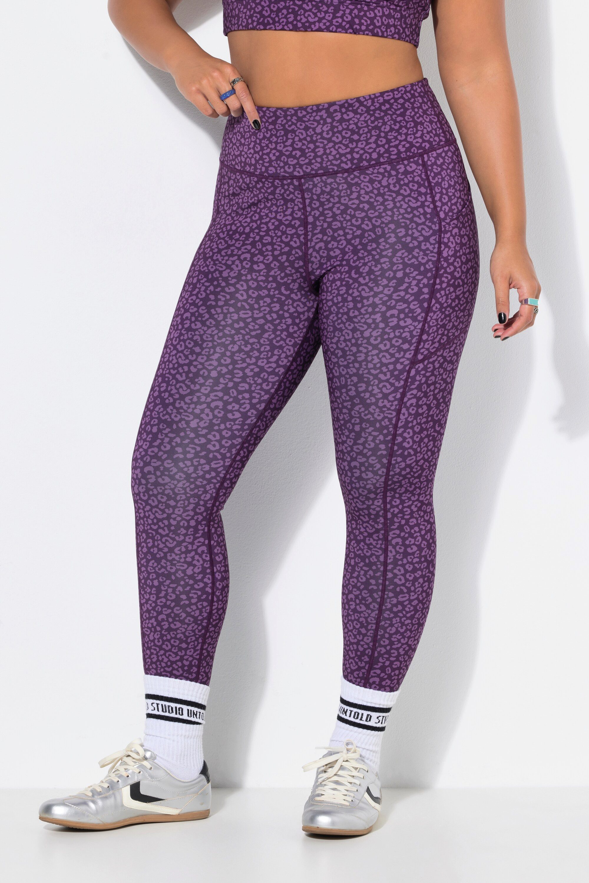 Leggings Sport-Tights knöchellang Leo High Waist
