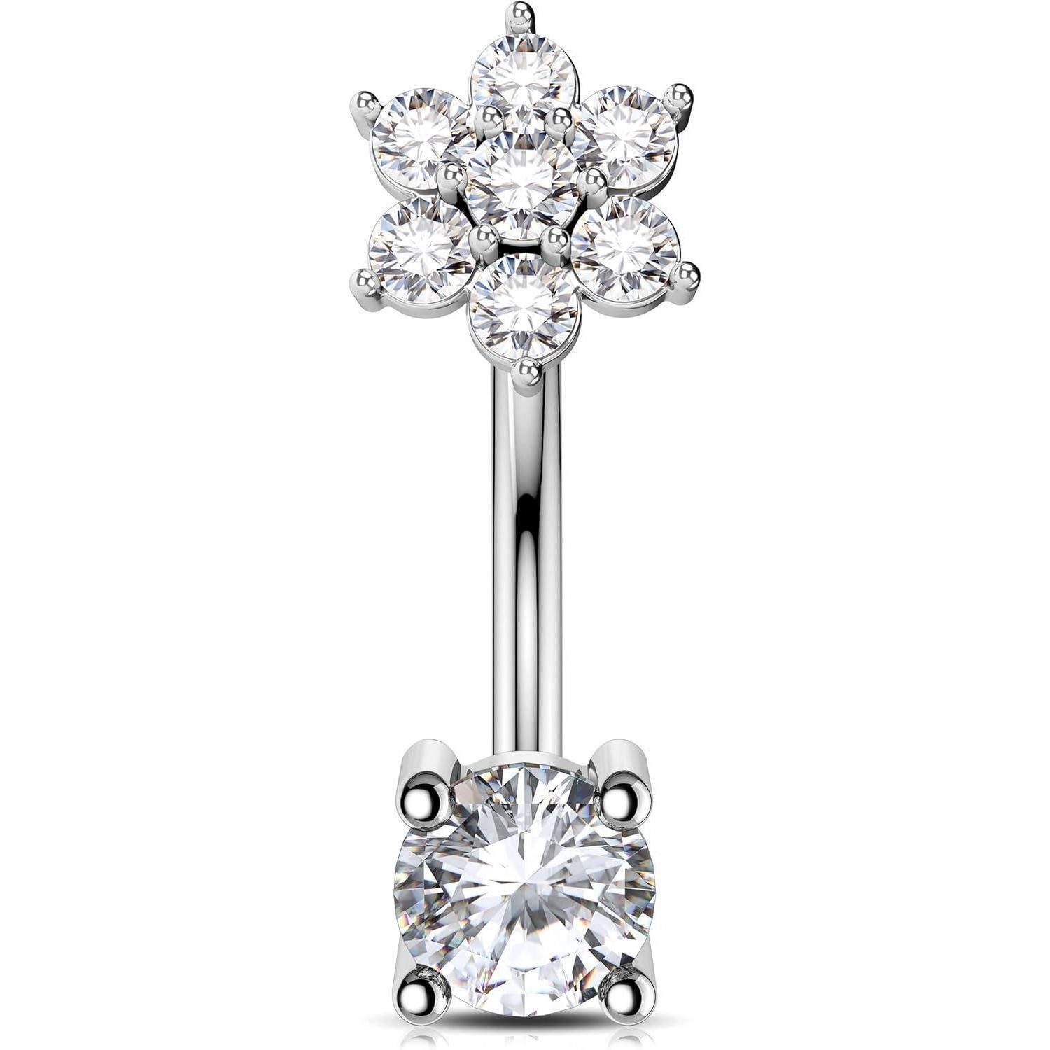 LuxusKollektion Augenbrauenpiercing 16G Blume Curved Barbell 316L-Edelstahl Knorpel Ohrpiercing 8 mm Helix