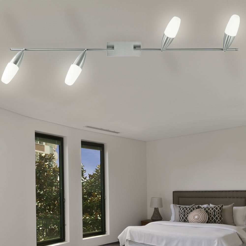 etc-shop LED Deckenleuchte, Leuchtmittel schwenkbar inklusive, Glas Leuchte 12 LED Warmweiß, Watt Beleuchtung Decken Strahler Spots