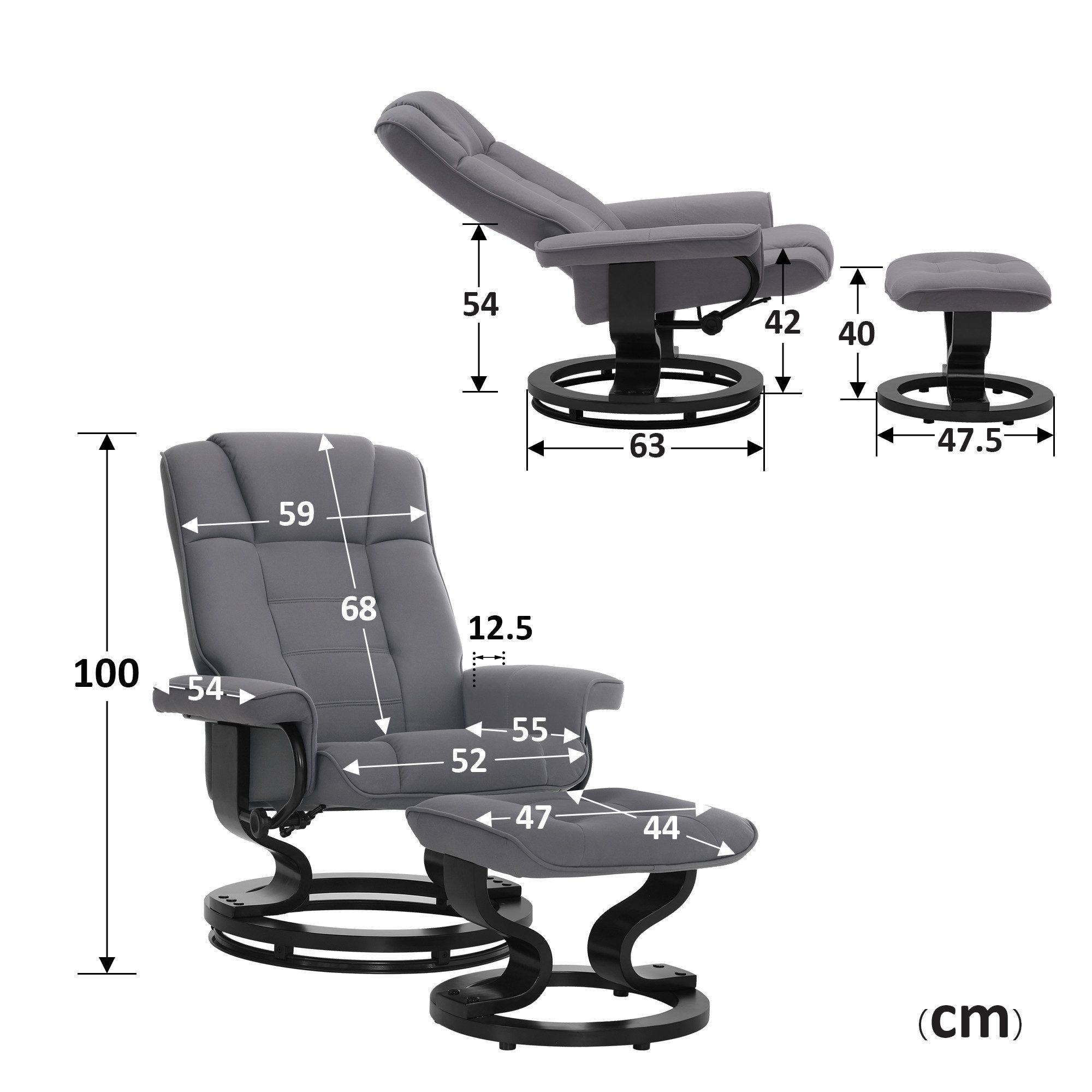 MCombo TV-Sessel M MCombo Relaxsessel mit Hocker Fernsehsessel 9019 (M MCombo Relaxsessel mit Hocker), mit Relaxfunktion – Bild 3 von 5