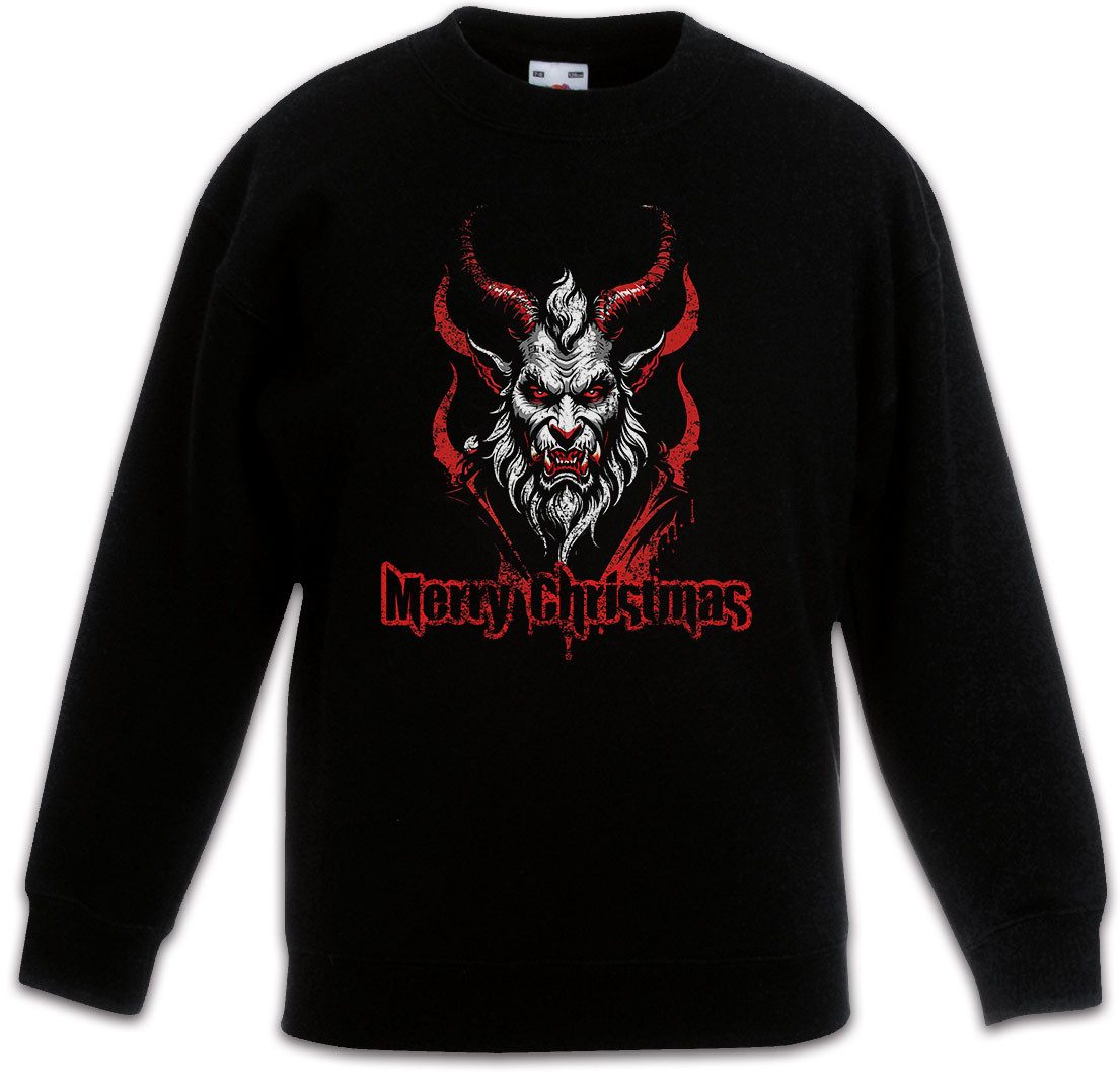 Sweatshirt Evil X-Mas Krampus Kinderpullover White Merry Christmas Santa Bad
