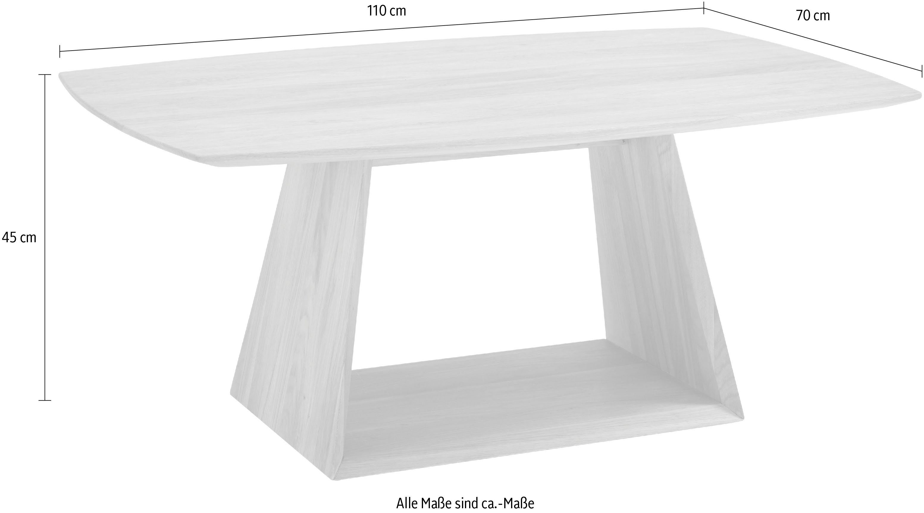 Tisch Couchtisch Wohnzimmertisch Massivholz Jacobstad, MCA in Bootsform, Rollbar furniture