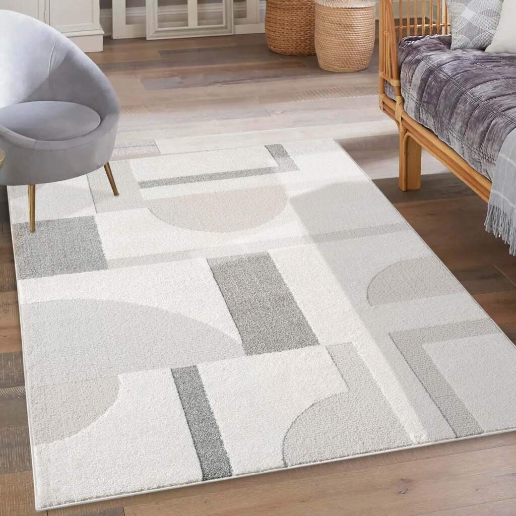 Carpet City Teppich LOUNGE 9992, rechteckig, Höhe: 15 mm, Kurzflor-Teppich Modern, Hoch-Tief-Struktur, Wohnzimmer, Schlafzimmer