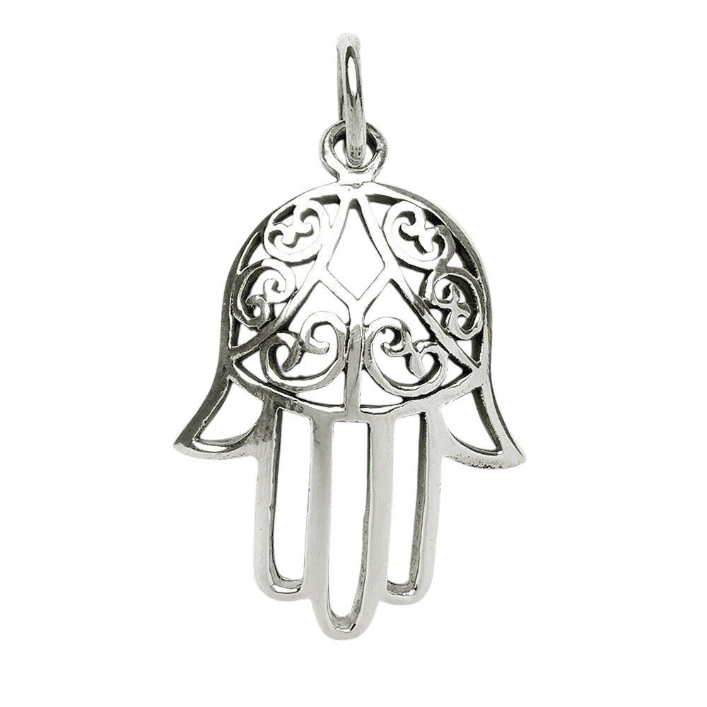Kettenanhänger Hand der Fatima Schmuck Anhänger 925er Silber 27x13mm