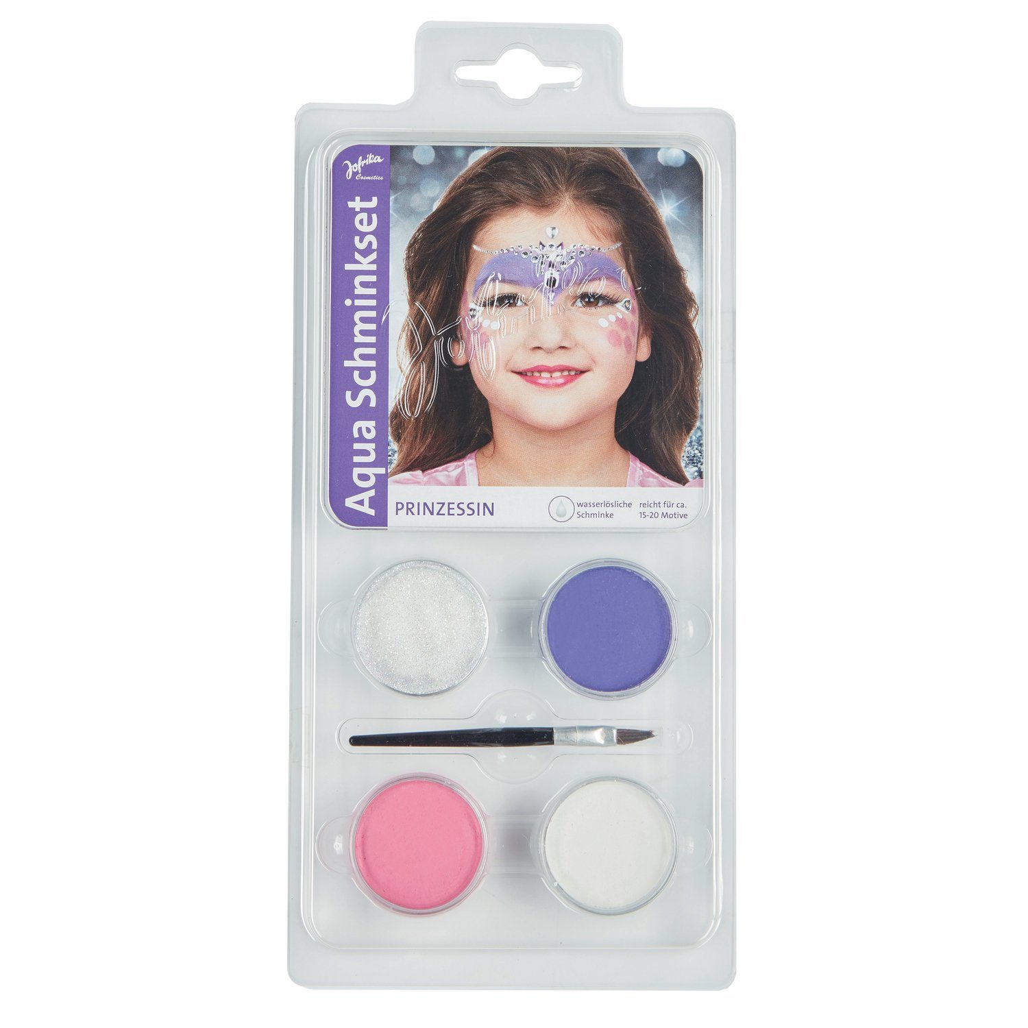 jofrika Schmink-Set Aqua Schminkset Prinzessin, wasserlösliche Schminke inkl. Pinsel reic