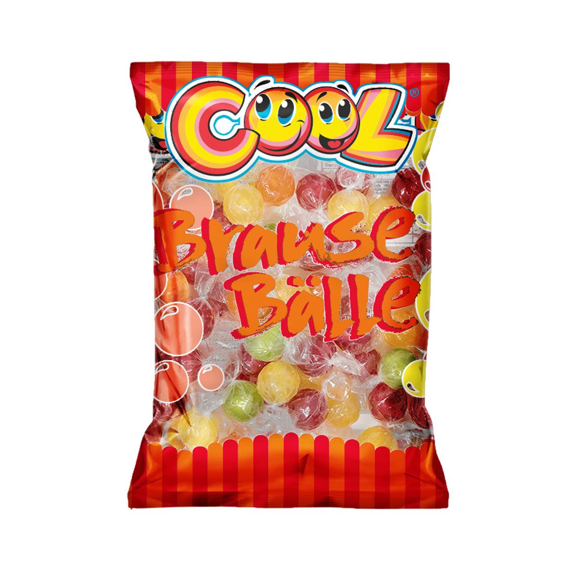 COOL Süßigkeit, Cool Brause Bälle Fruchtbonbons mit Brausepulverfüllung 1000g