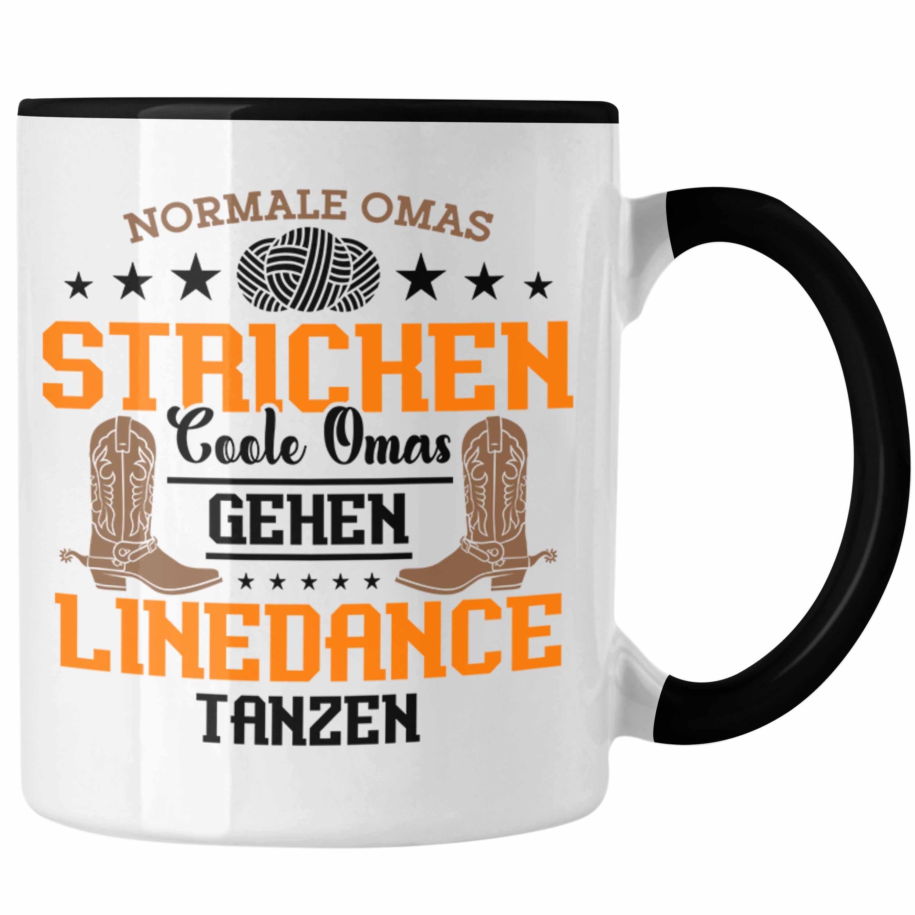 Trendation Tasse Lustige Geschenk für Oma Schwarz Tasse Dance Line