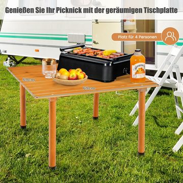 COSTWAY Campingtisch, aufrollbar, mit Tragtasche