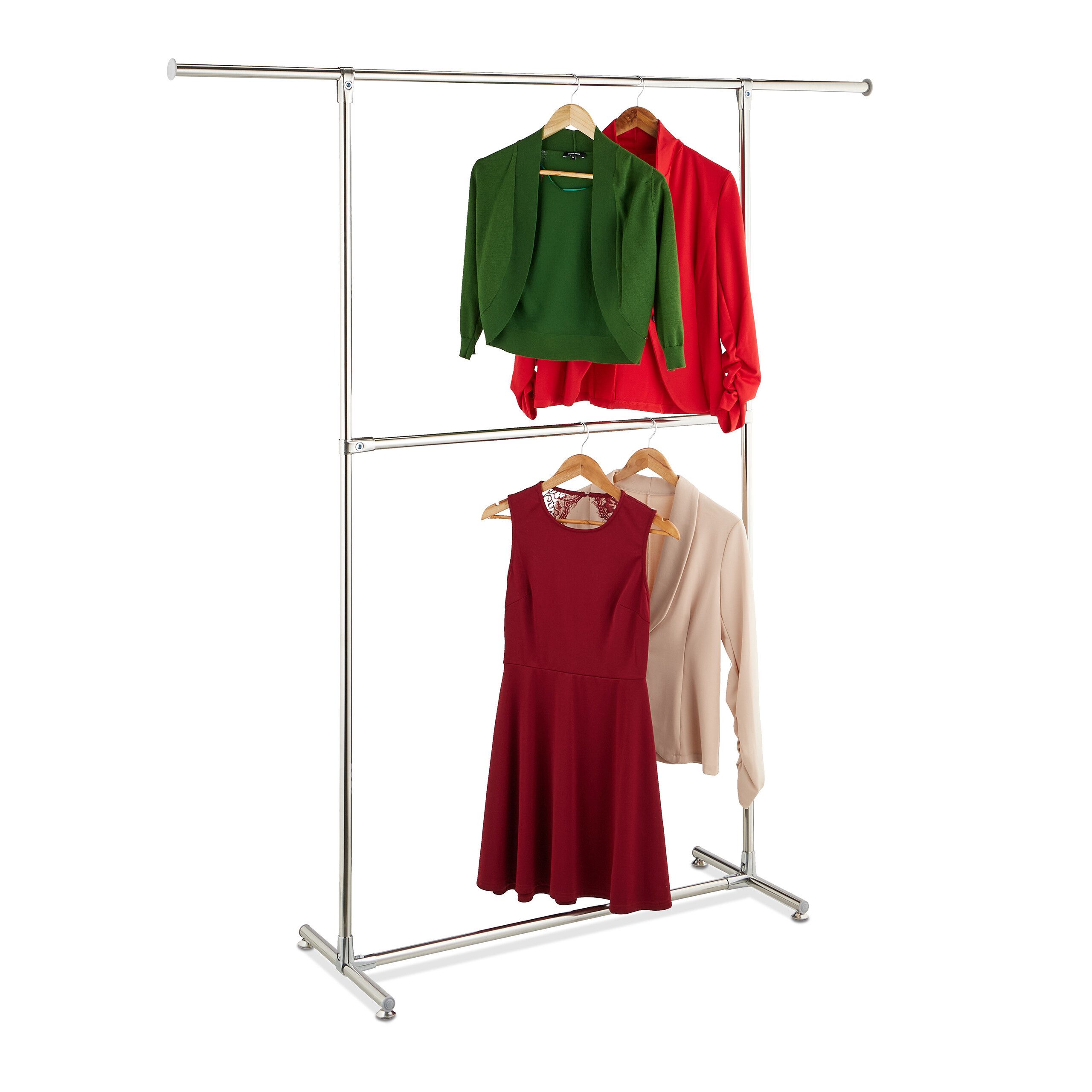 relaxdays Kleiderständer mit 2 Kleiderstange, (1 günstig online kaufen