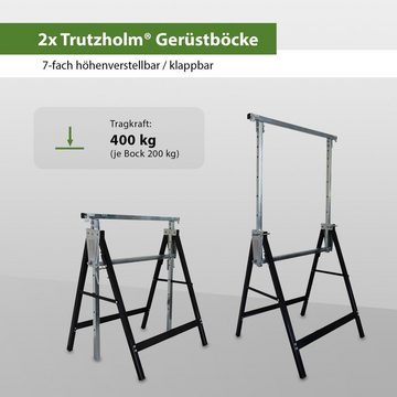 TRUTZHOLM Klappbock 2x Gerüstbock Unterstellbock Klappbock Gerüst Stützbock 400 kg 7-fach