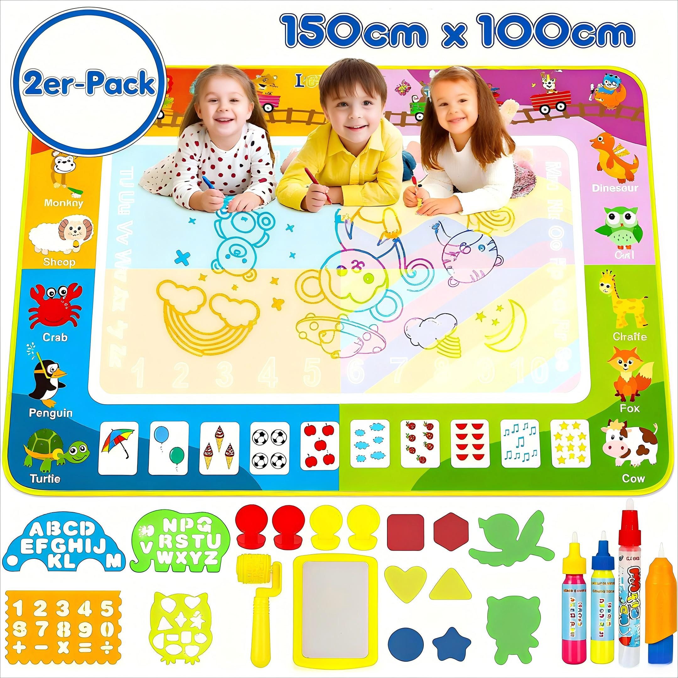 POPOLIC Kreativset 150×100cm Wasser Doodle Matte - Aqua Magic Doodle Matte, günstig online kaufen