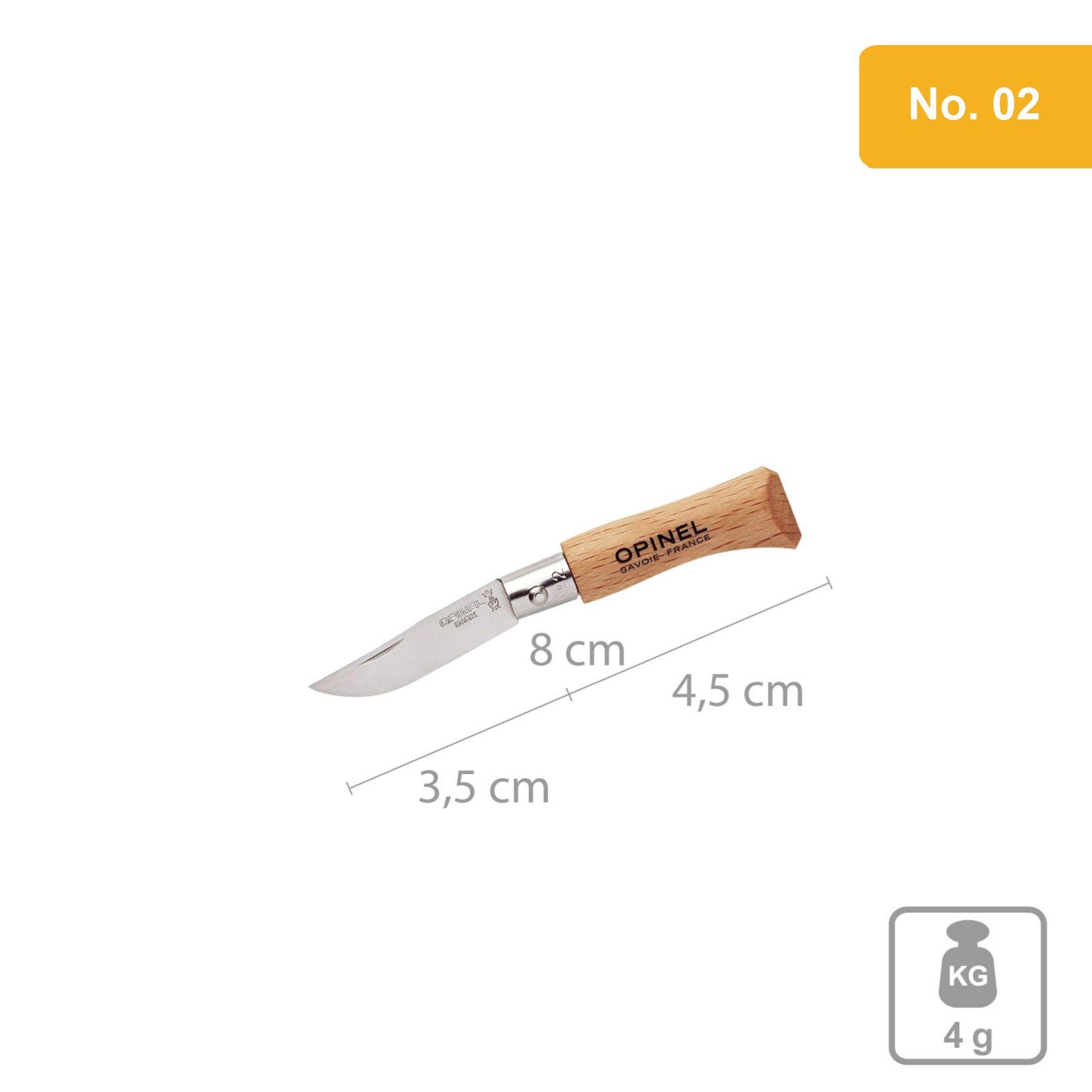 Opinel Taschenmesser Messer Carbon & INOX Stahl No 02, Bis No 12 Taschenmesser Klappmesser